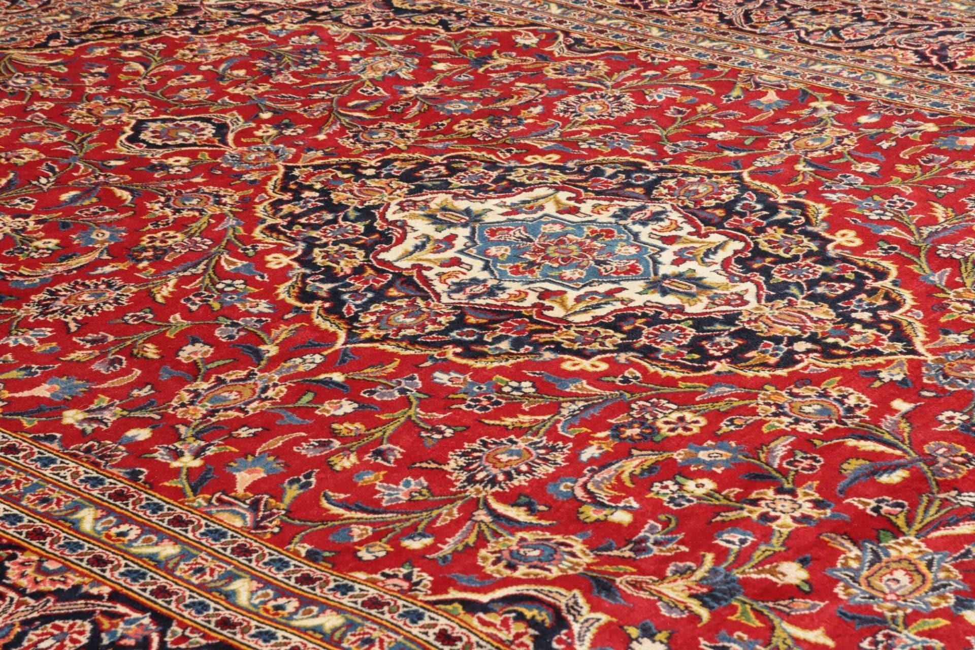 Handgeknüpfter Kashan Perserteppich, 263 × 358 cm, Wolle