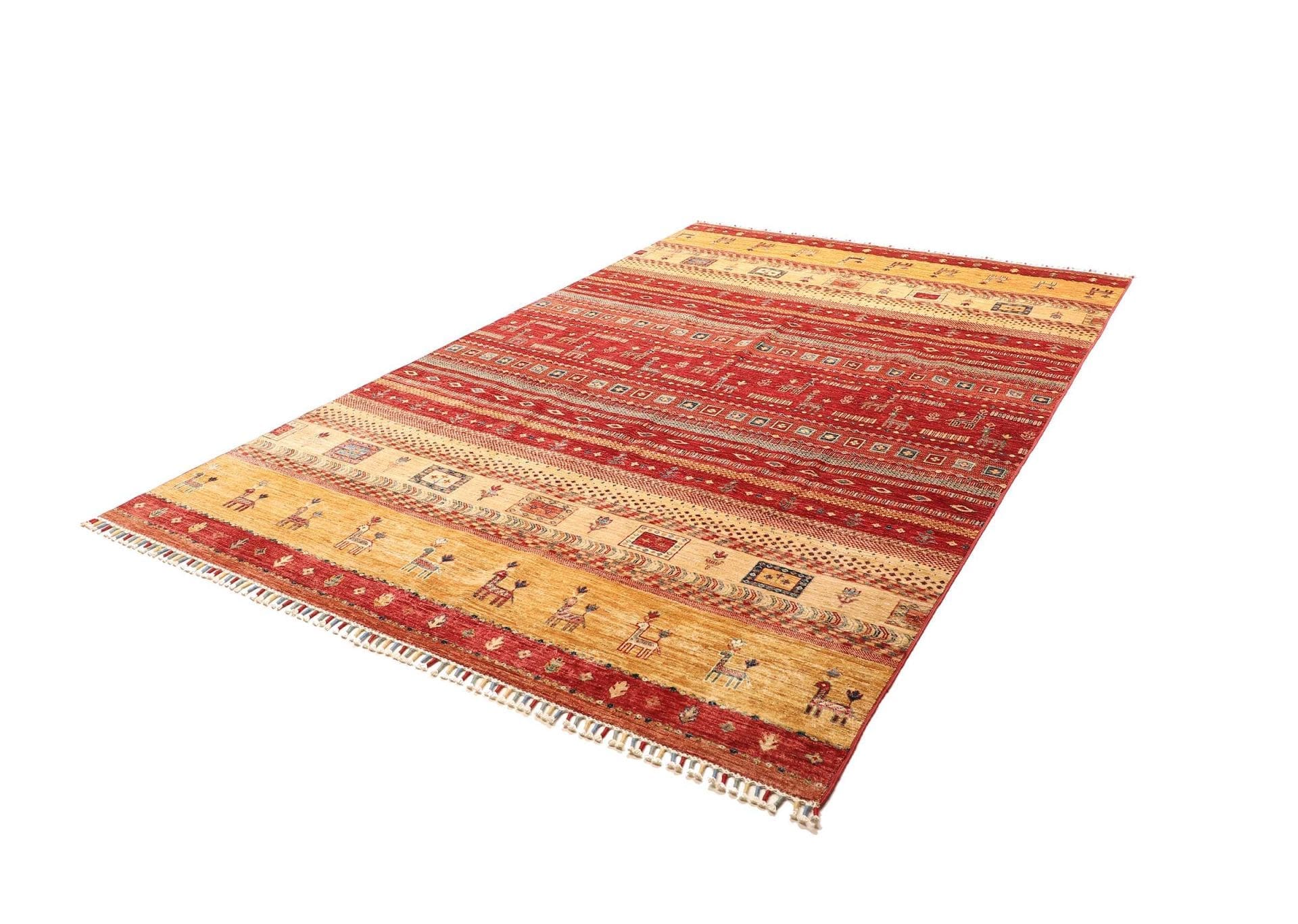 Handgewebter Gabbeh Orientteppich, 207 × 296 cm, Wolle