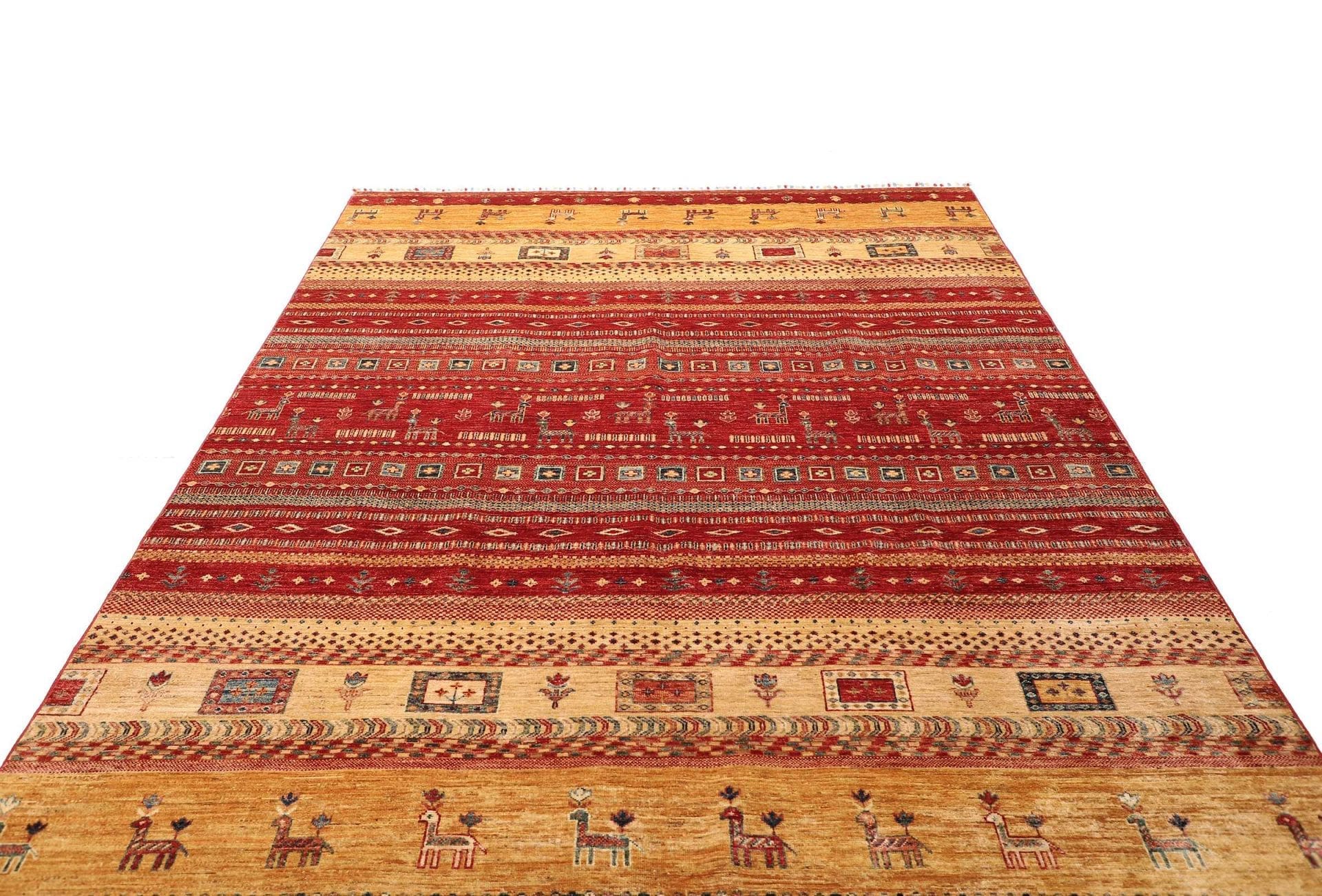 Handgewebter Gabbeh Orientteppich, 207 × 296 cm, Wolle