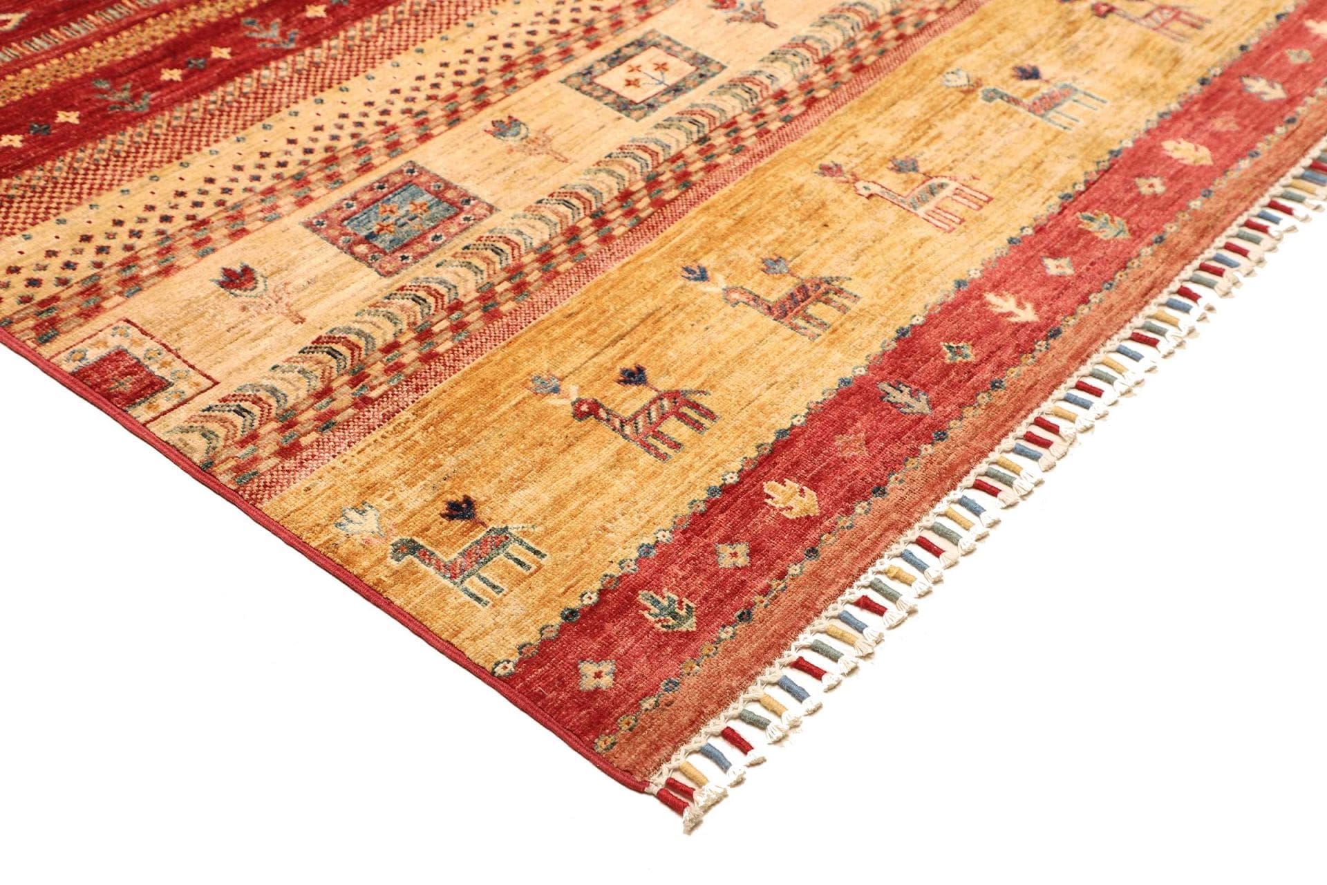Handgewebter Gabbeh Orientteppich, 207 × 296 cm, Wolle