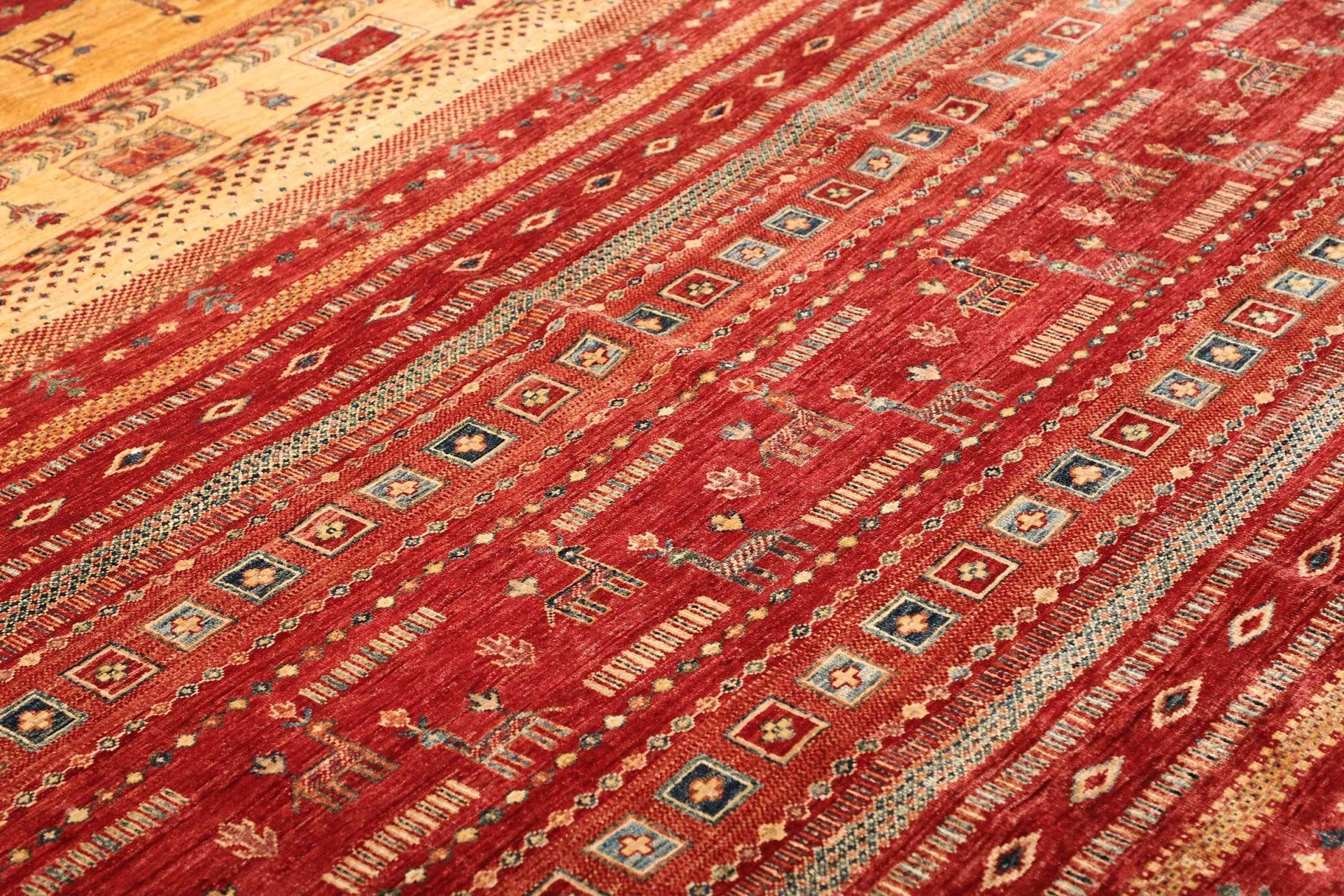 Handgewebter Gabbeh Orientteppich, 207 × 296 cm, Wolle