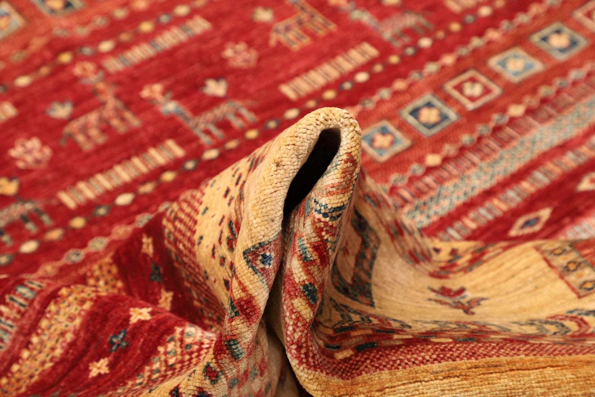 Handgewebter Gabbeh Orientteppich, 207 × 296 cm, Wolle