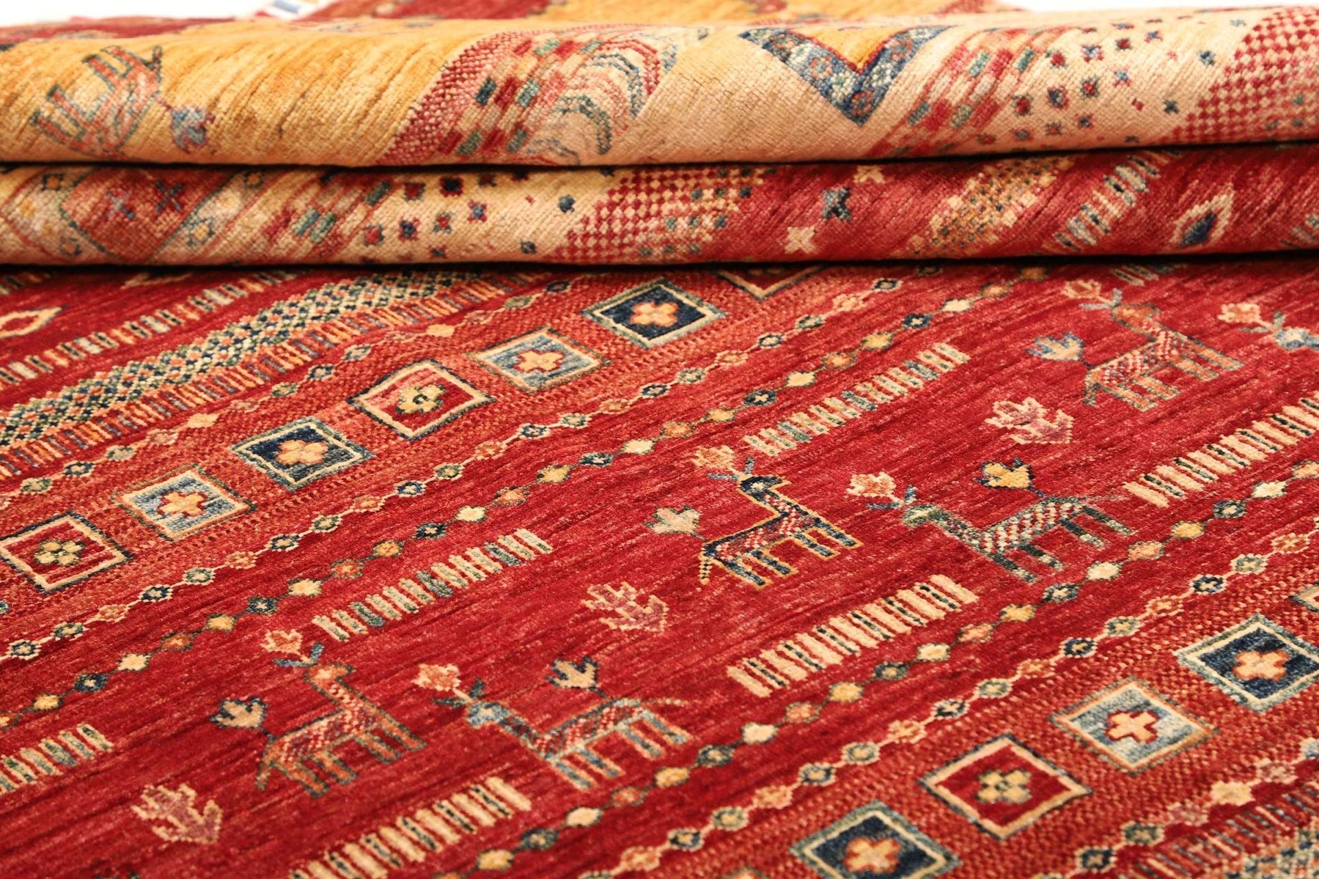 Handgewebter Gabbeh Orientteppich, 207 × 296 cm, Wolle