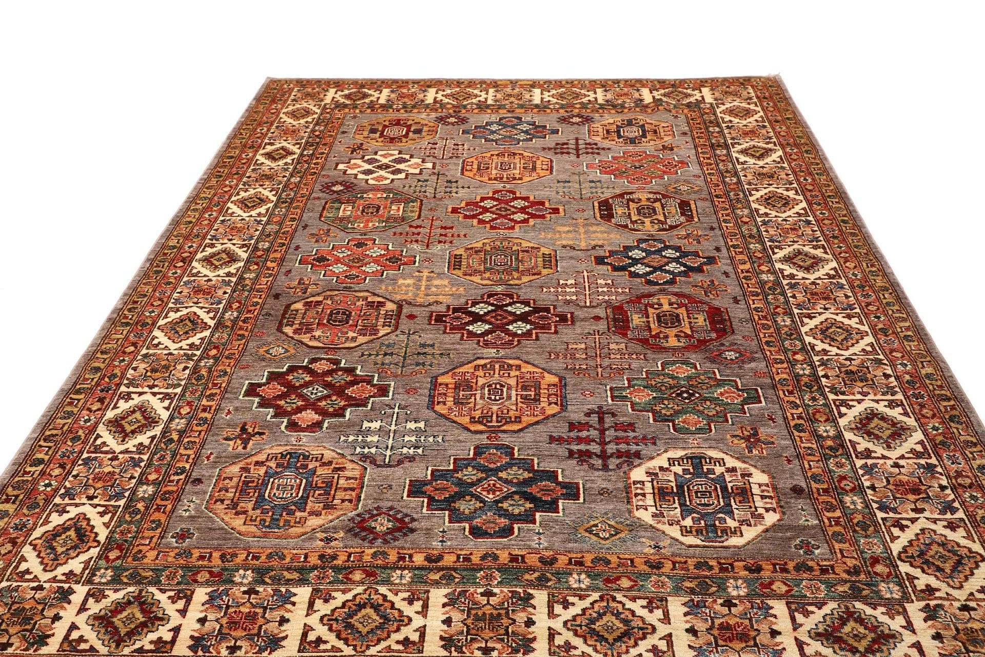 Kazak Orientteppich 213 × 307 cm aus Wolle, handgeknüpft