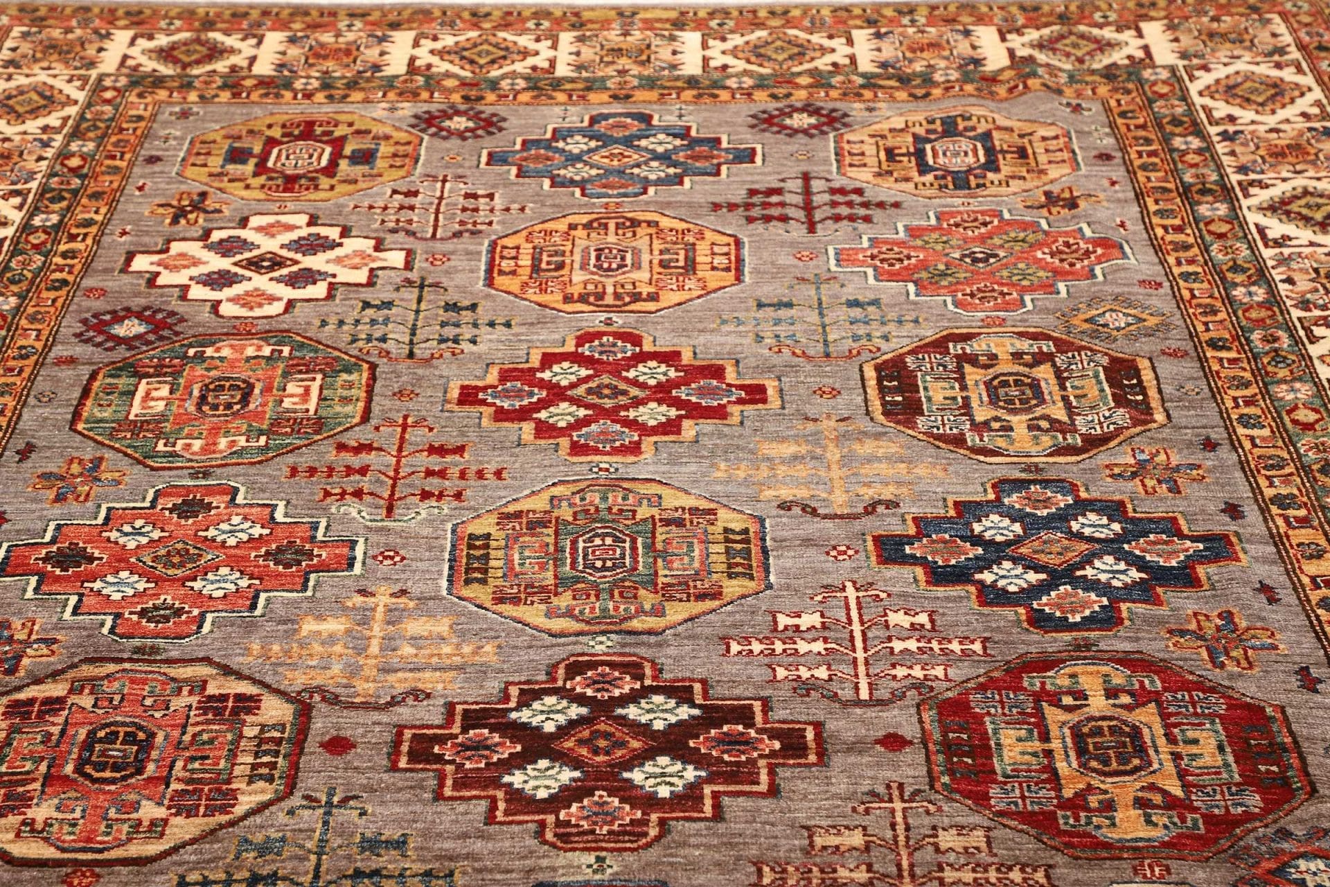 Kazak Orientteppich 213 × 307 cm aus Wolle, handgeknüpft