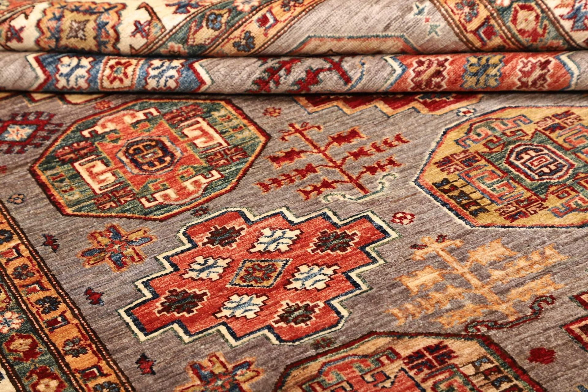 Kazak Orientteppich 213 × 307 cm aus Wolle, handgeknüpft