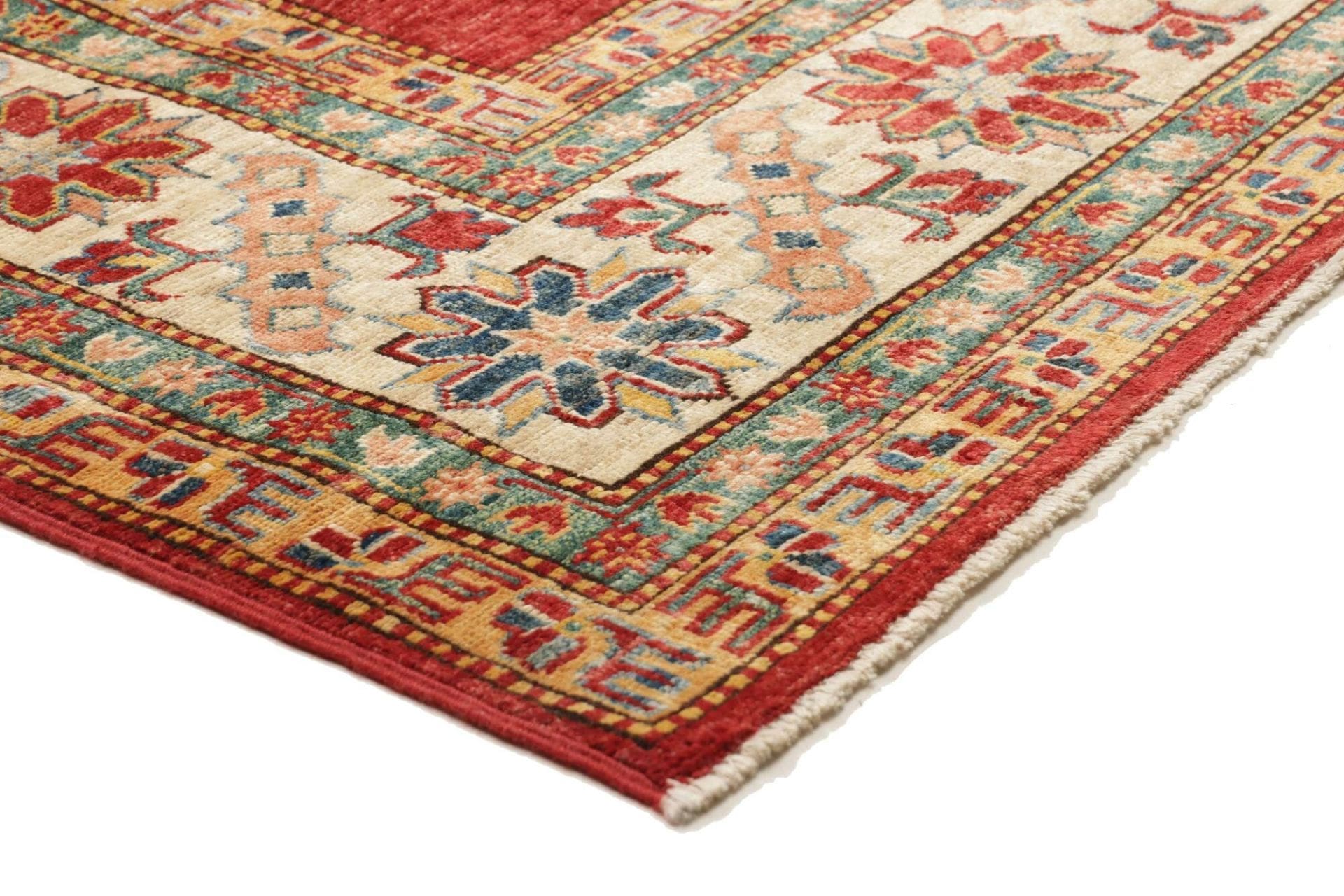 kazak-orientteppich-217-x-311cm-geometrisches-muster-handgeknupft-4 Kazak Orientteppich 217 × 311 cm aus Wolle, handgeknüpft