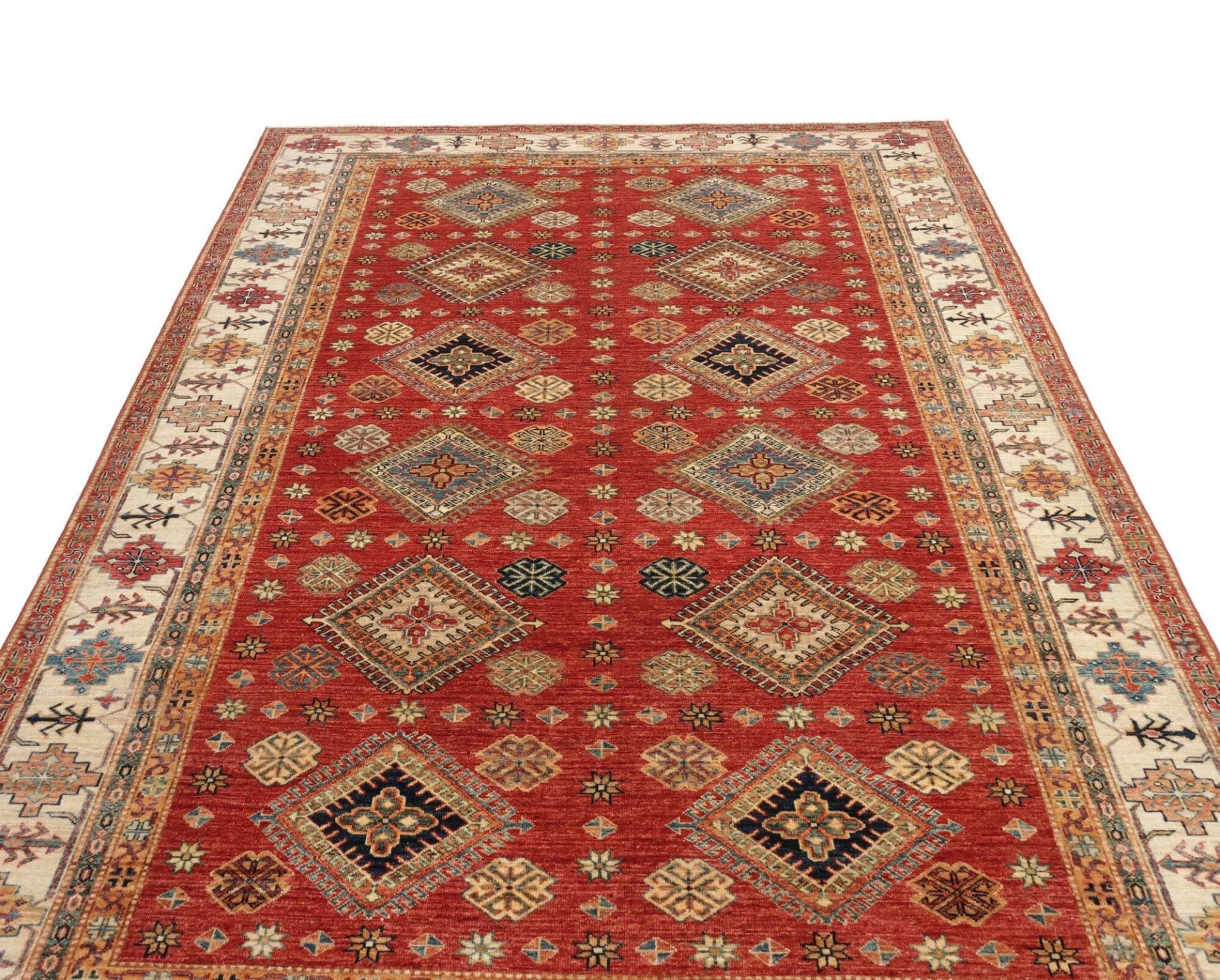 Handgeknüpfter Kazak Orientteppich, 201 × 298 cm, Wolle
