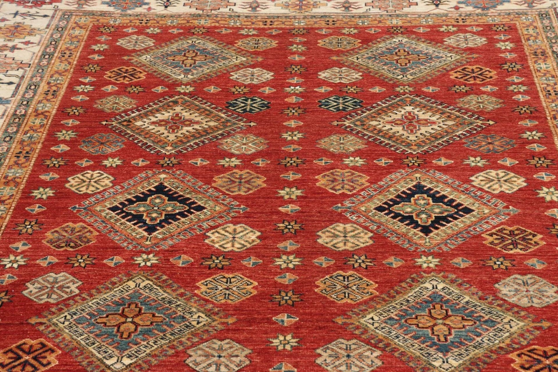 Handgeknüpfter Kazak Orientteppich, 201 × 298 cm, Wolle