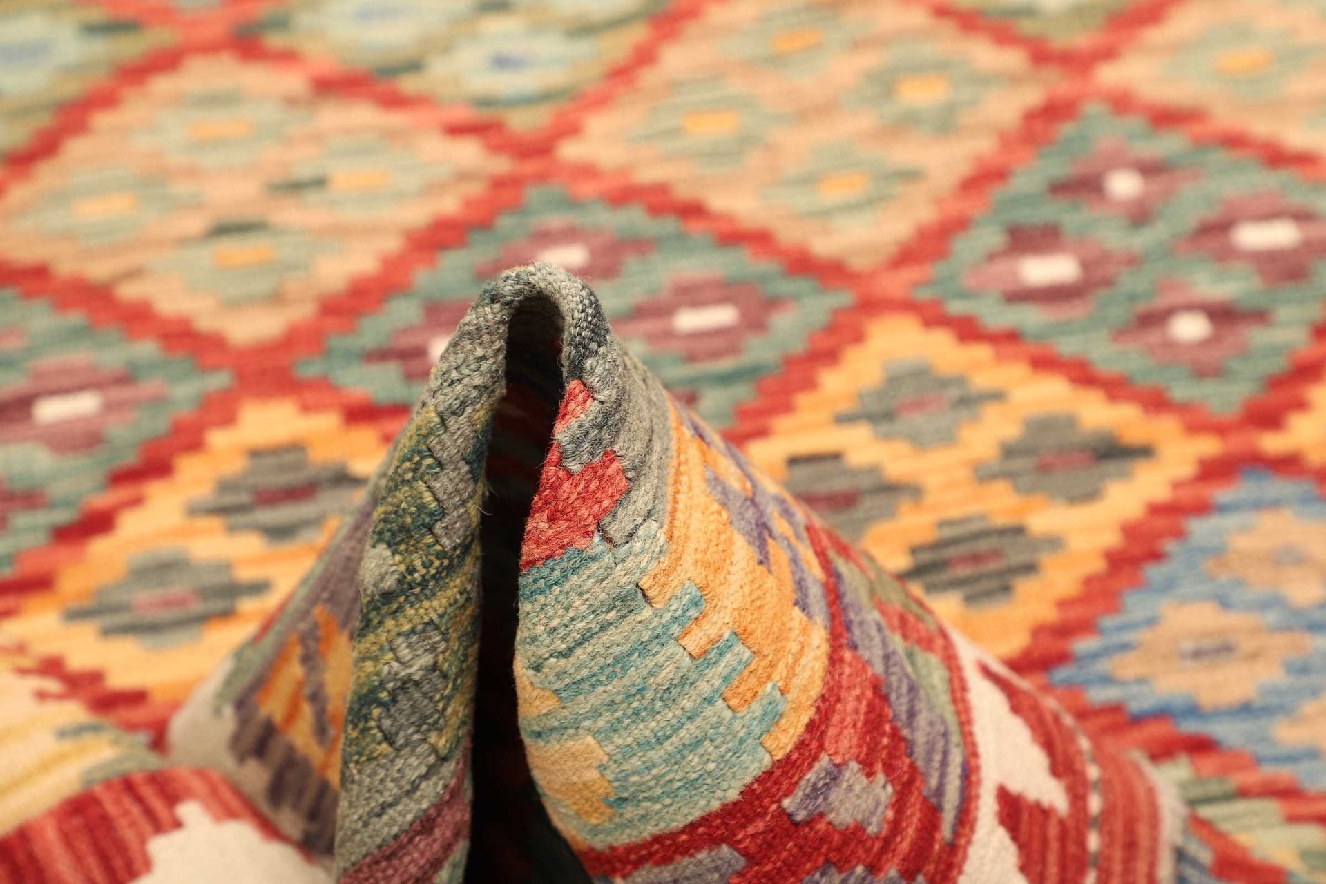 kelim-teppich-208-x-288-cm-handgewebt-rustikal-warm-5 Handgewebter Kelim 208 × 288 cm