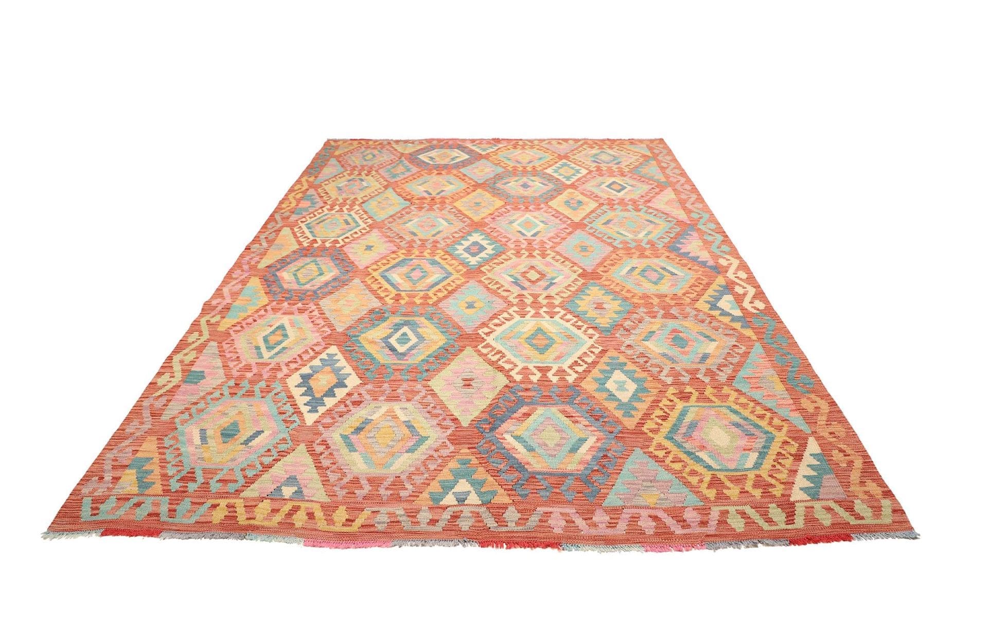 kelim-211-x-297cm-handgewebt-rustikales-flair-schurwolle-1 Handgewebter Kelim, 211 × 297 cm, Wolle