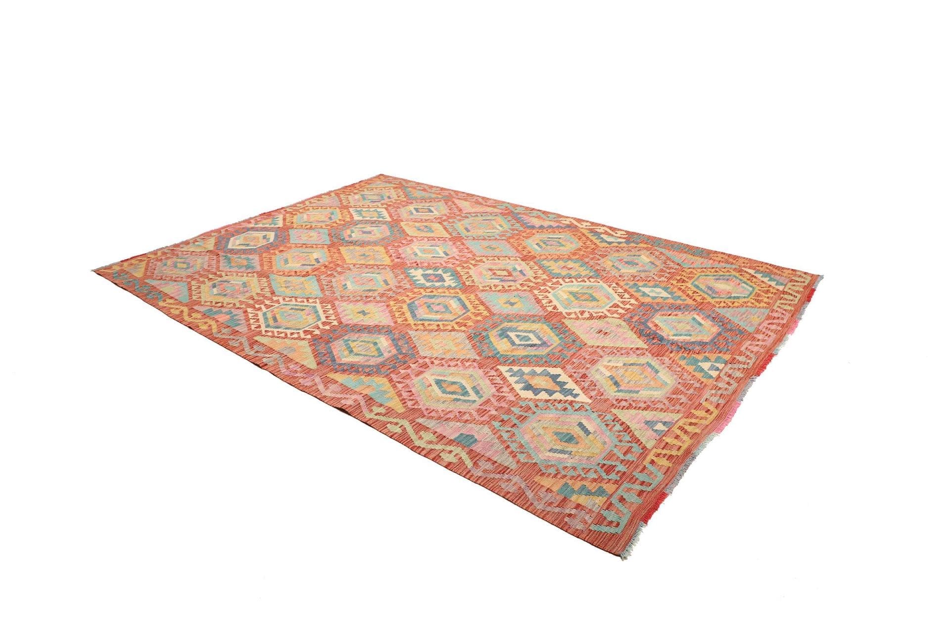 kelim-211-x-297cm-handgewebt-rustikales-flair-schurwolle-2 Handgewebter Kelim, 211 × 297 cm, Wolle