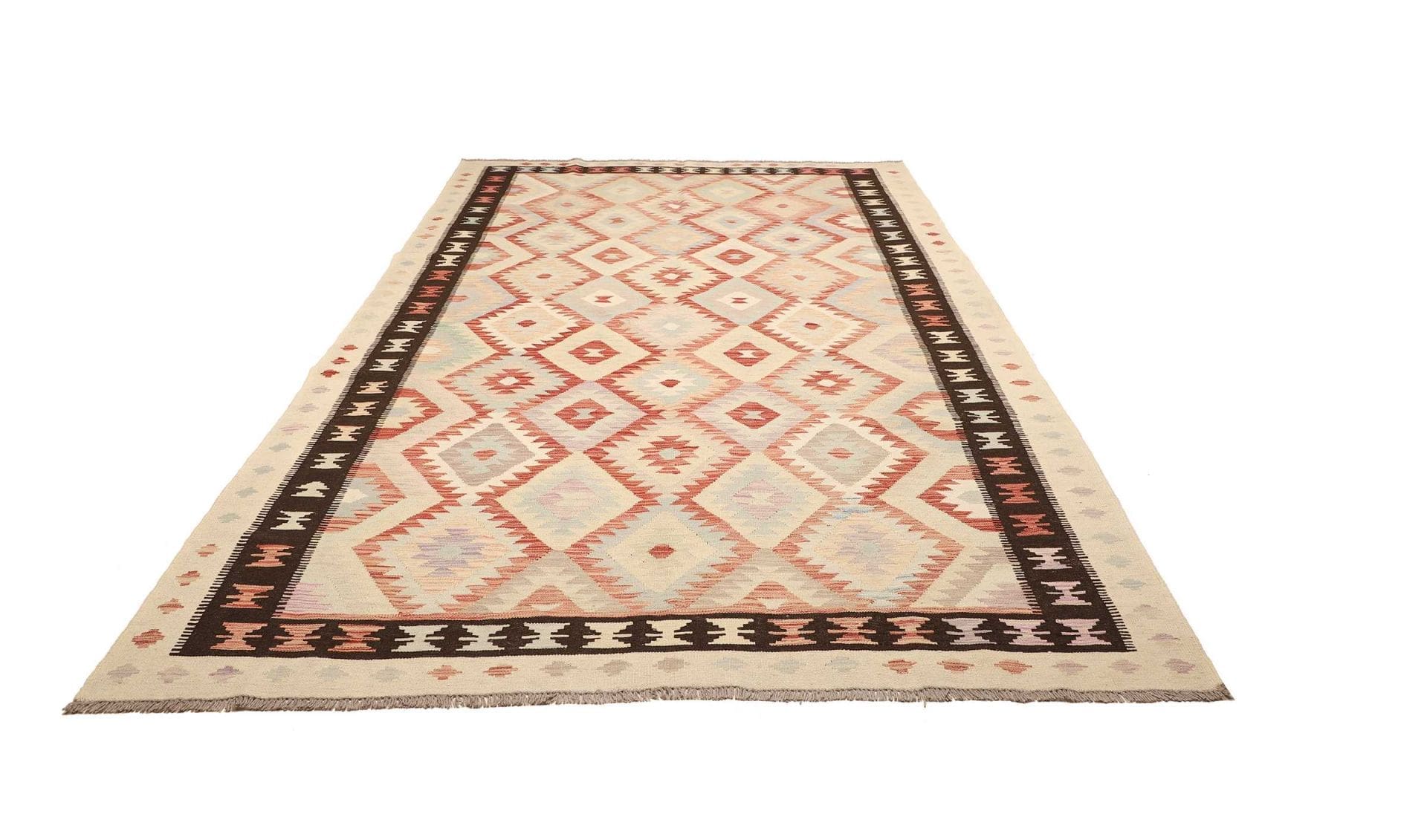 kelim-teppich-203-x-295cm-aus-schurwolle-handgewebt-rustikal-1 Handgewebter Kelim, 203 × 295 cm, Wolle