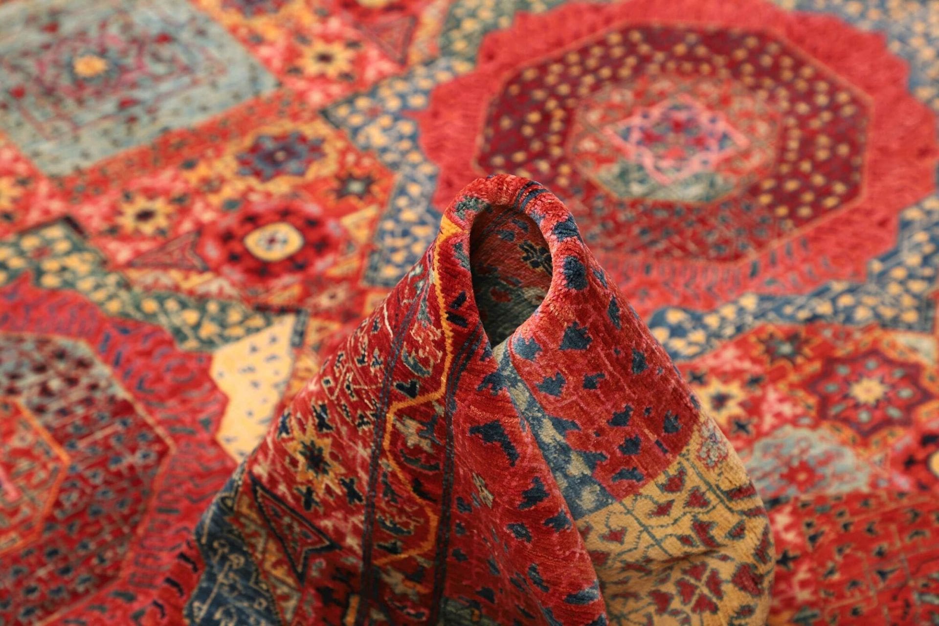 Mamluk Orientteppich 203 × 303 cm aus Wolle, handgeknüpft