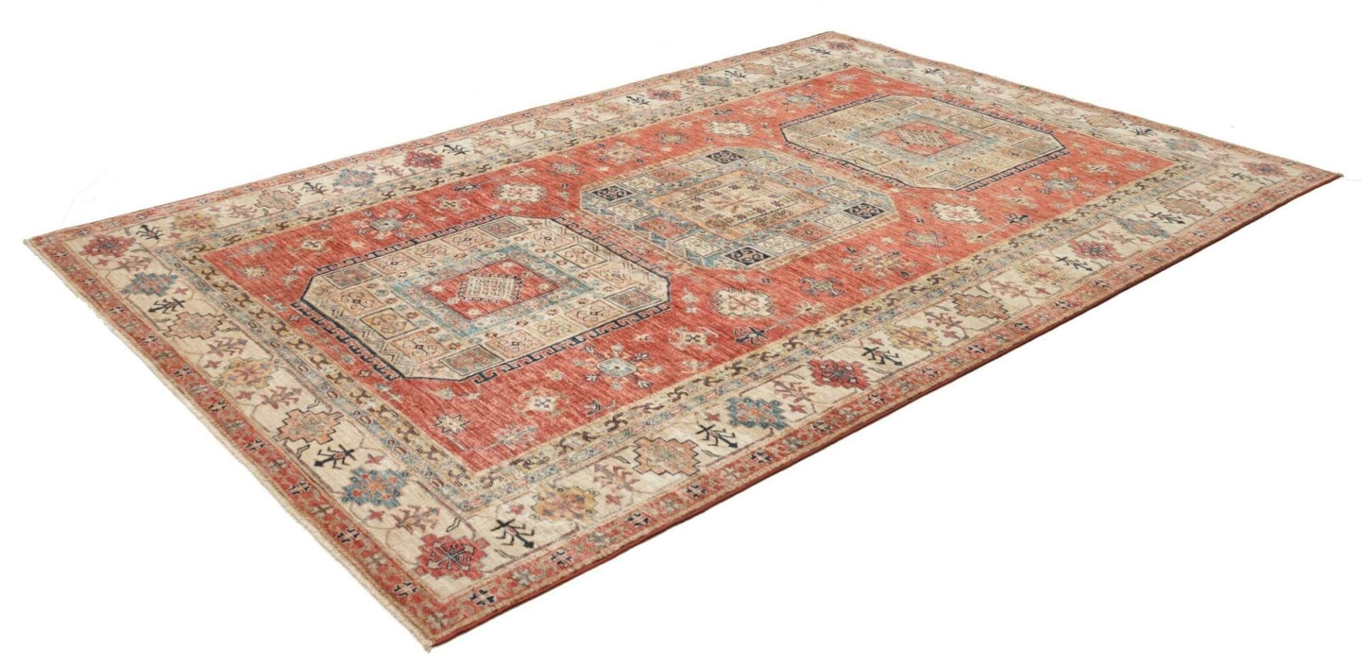 Kazak Orientteppich 203 × 300 cm aus Wolle, handgeknüpft