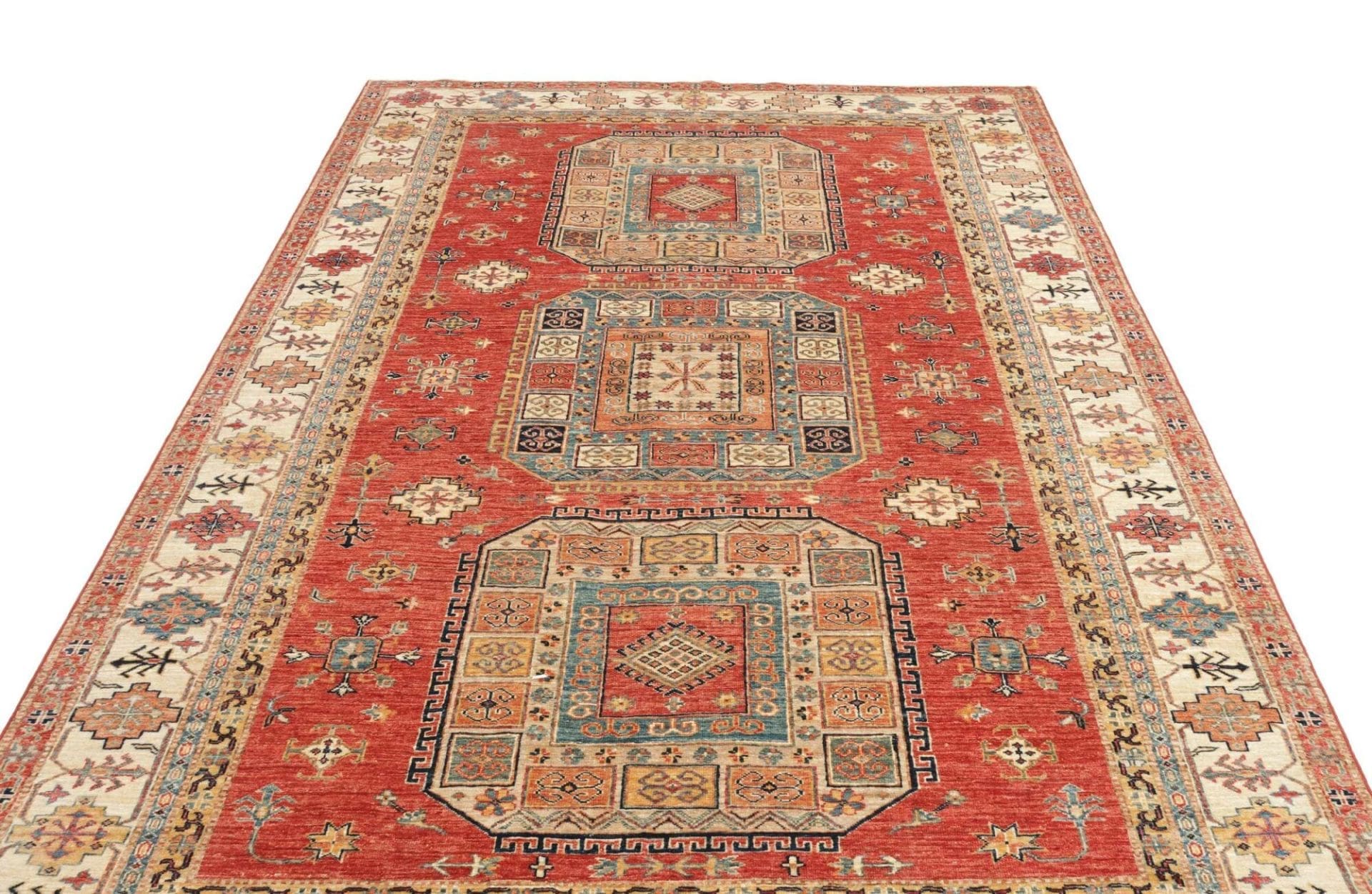 Kazak Orientteppich 203 × 300 cm aus Wolle, handgeknüpft