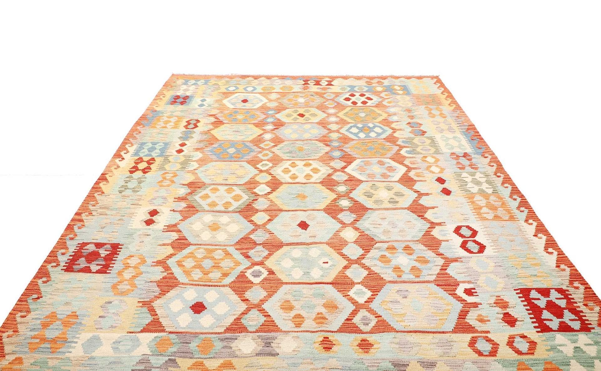 afghanischer-kelim-208-x-298cm-geometrisches-muster-handgewebt-1 Kelim 208 × 298 cm aus Wolle, handgewebt