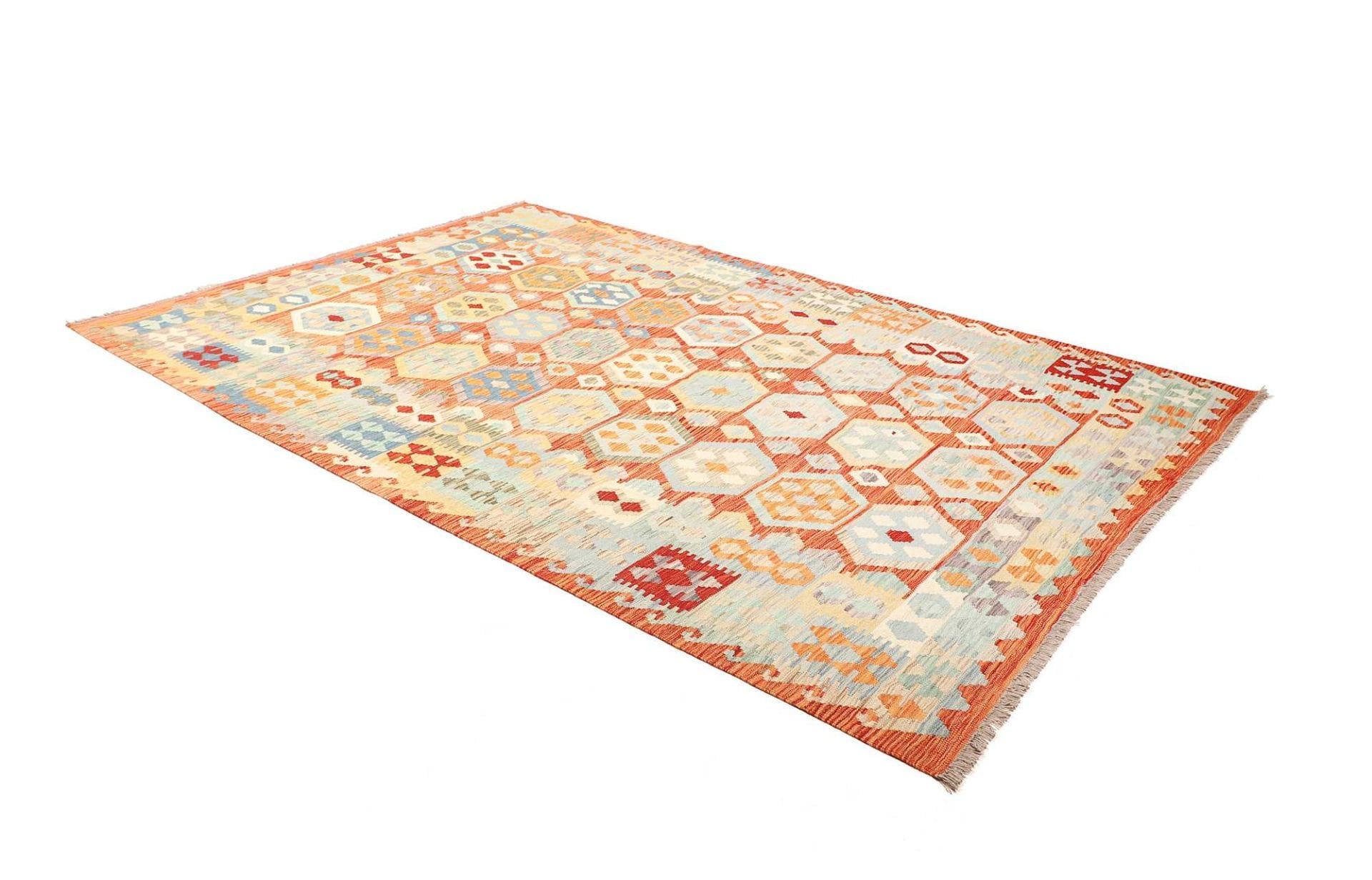 afghanischer-kelim-208-x-298cm-geometrisches-muster-handgewebt-2 Kelim 208 × 298 cm aus Wolle, handgewebt