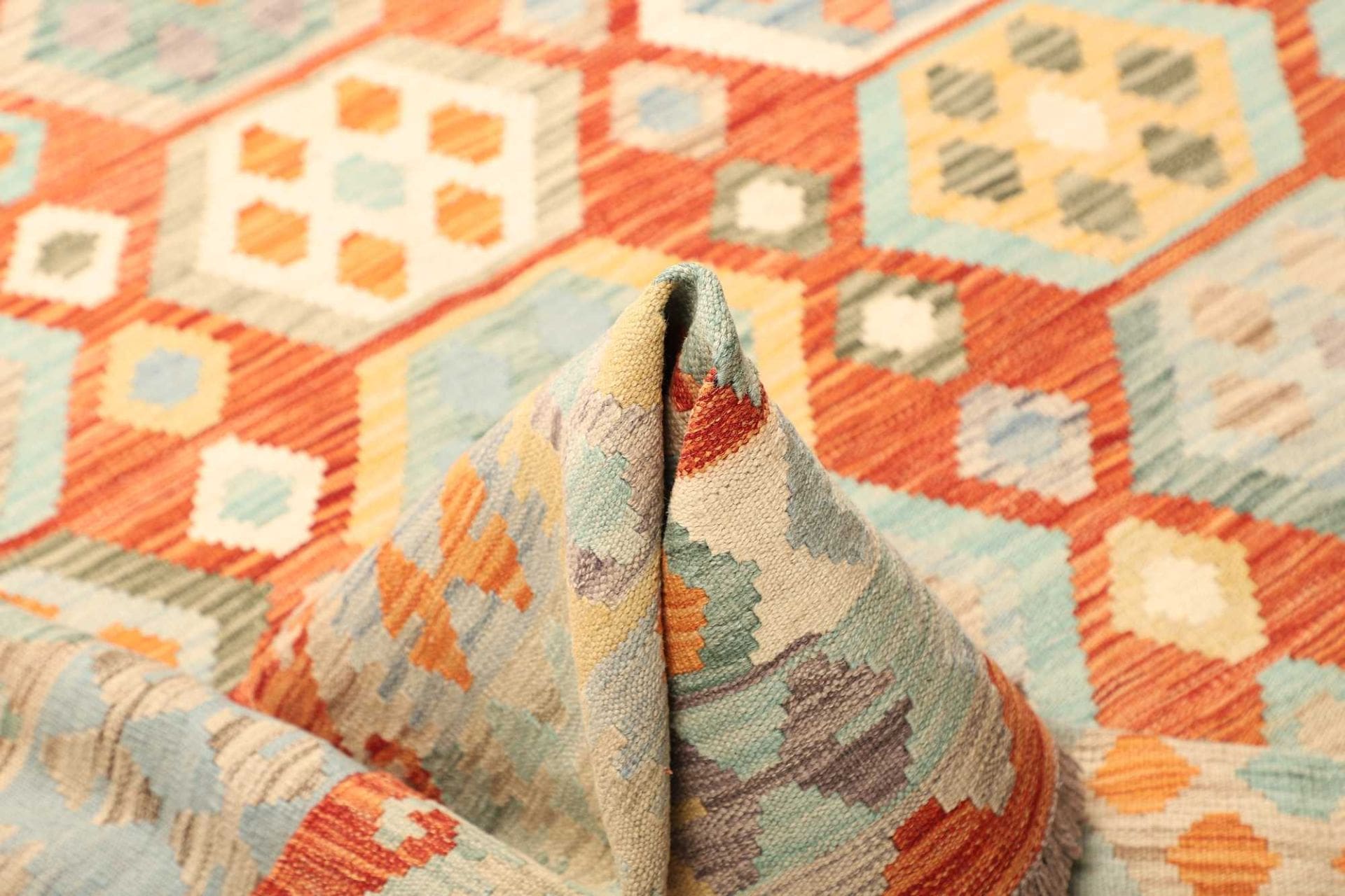 afghanischer-kelim-208-x-298cm-geometrisches-muster-handgewebt-5 Kelim 208 × 298 cm aus Wolle, handgewebt