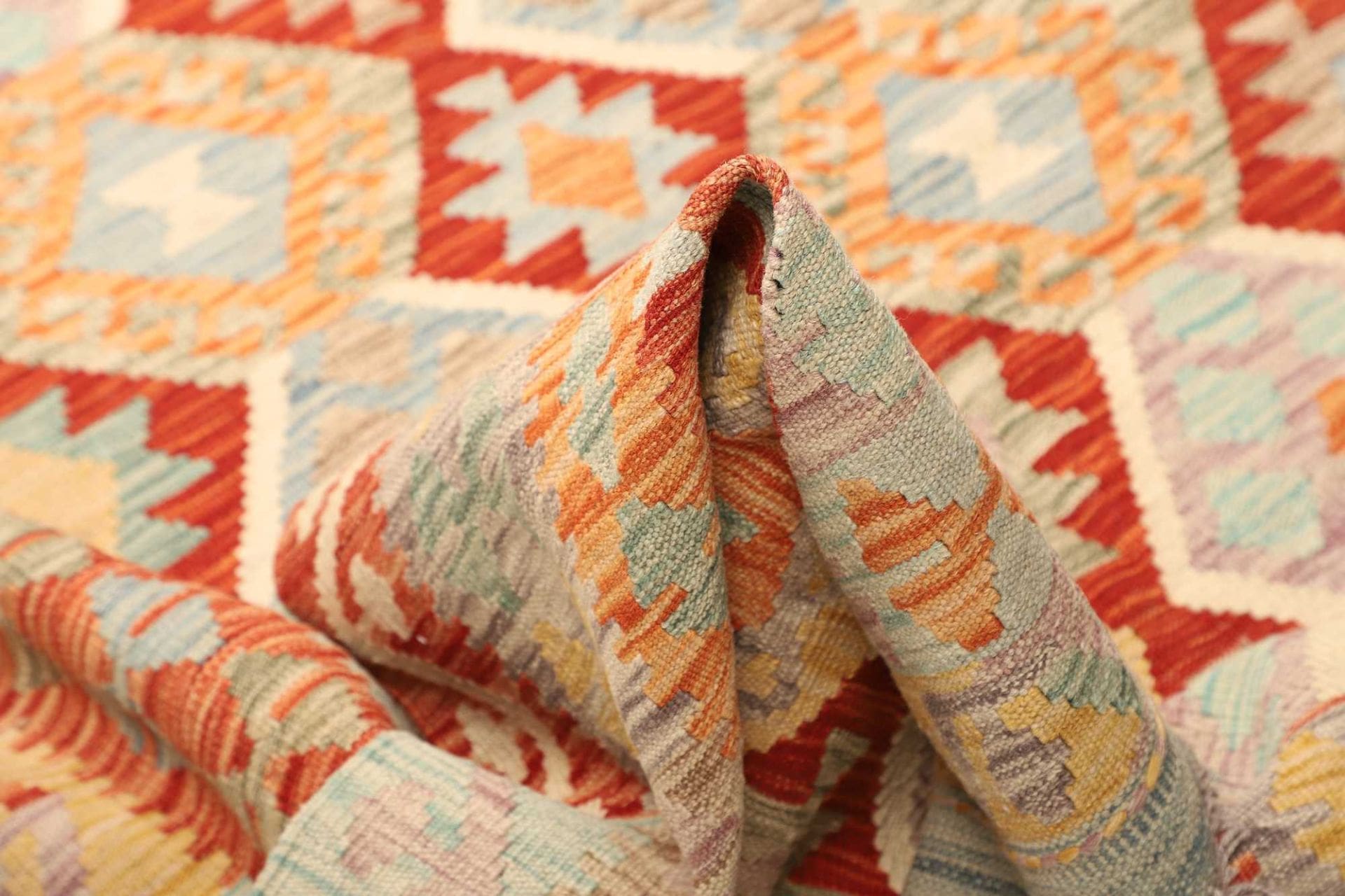 afghanischer-kelim-teppich-209-x-290-cm-handgewebt-geometrisch-5 Kelim 209 × 290 cm aus Wolle, handgewebt
