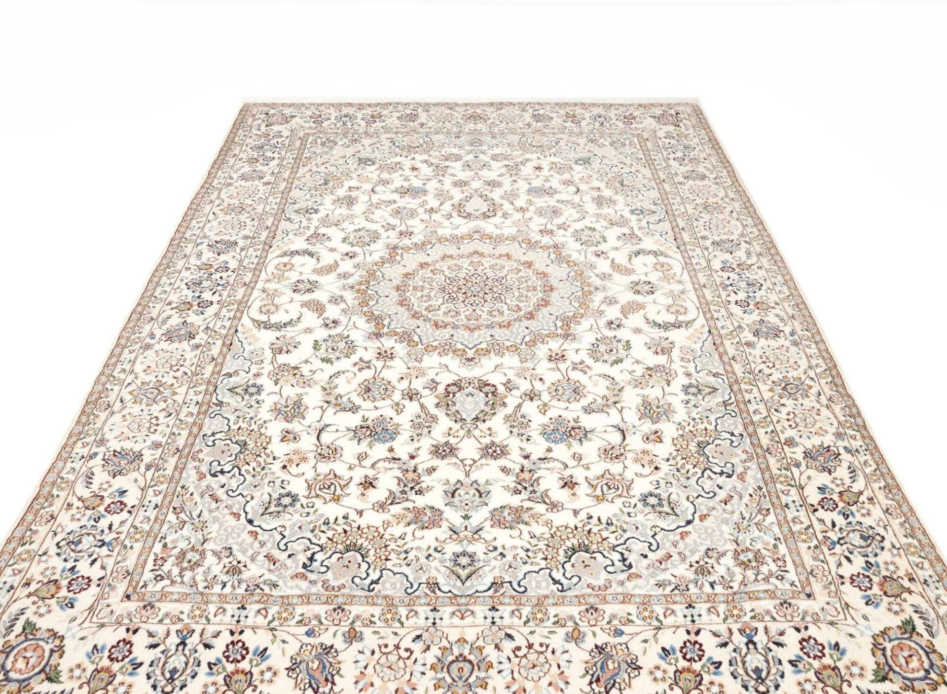 nain-teppich-203-x-307-cm-florale-muster-handgeknupft-perserteppich-3 Nain Perserteppich 203 × 307 cm aus Wolle, handgeknüpft