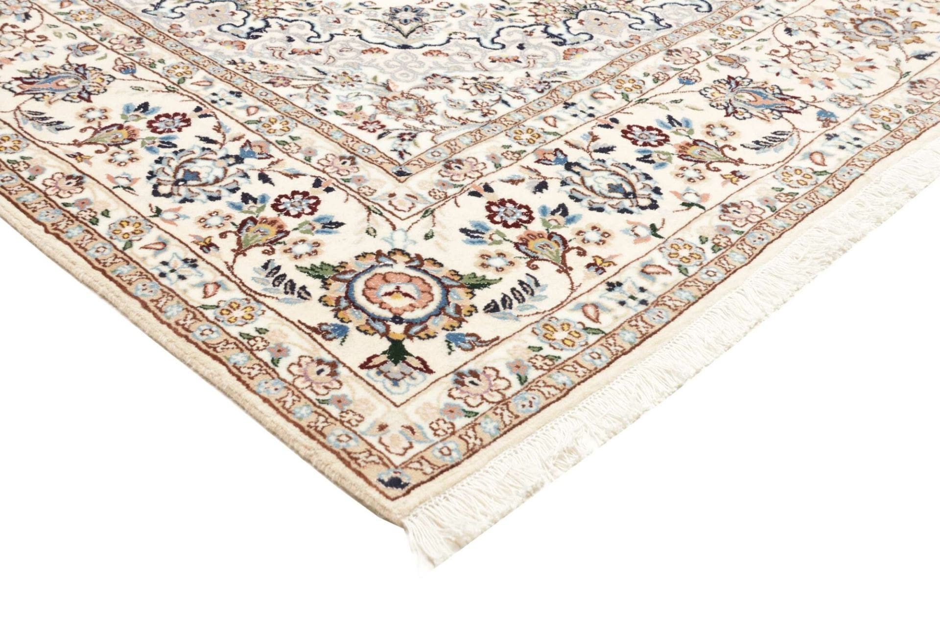 nain-teppich-203-x-307-cm-florale-muster-handgeknupft-perserteppich-4 Nain Perserteppich 203 × 307 cm aus Wolle, handgeknüpft