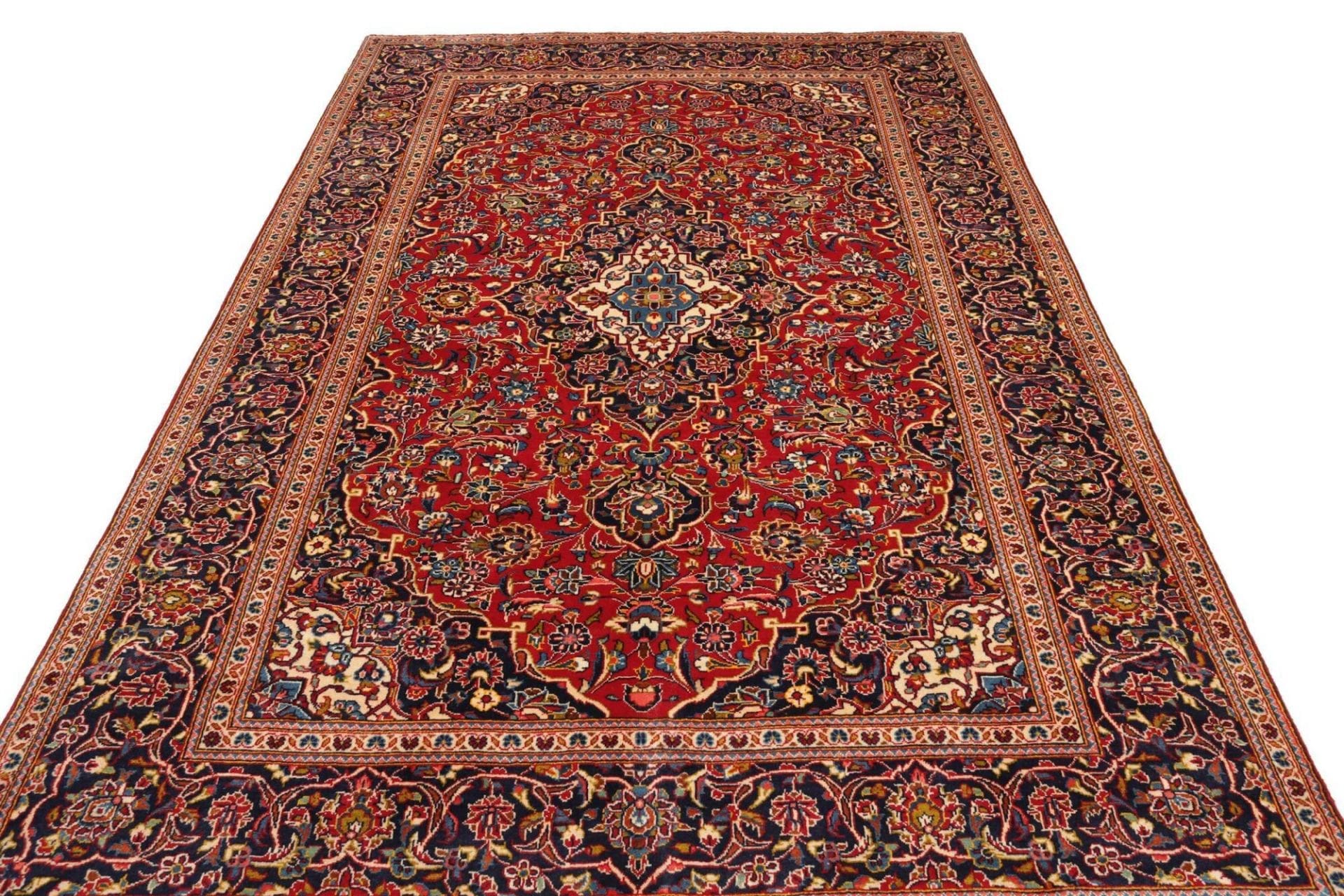 Kashan Perserteppich 200 × 305 cm aus Wolle, handgeknüpft