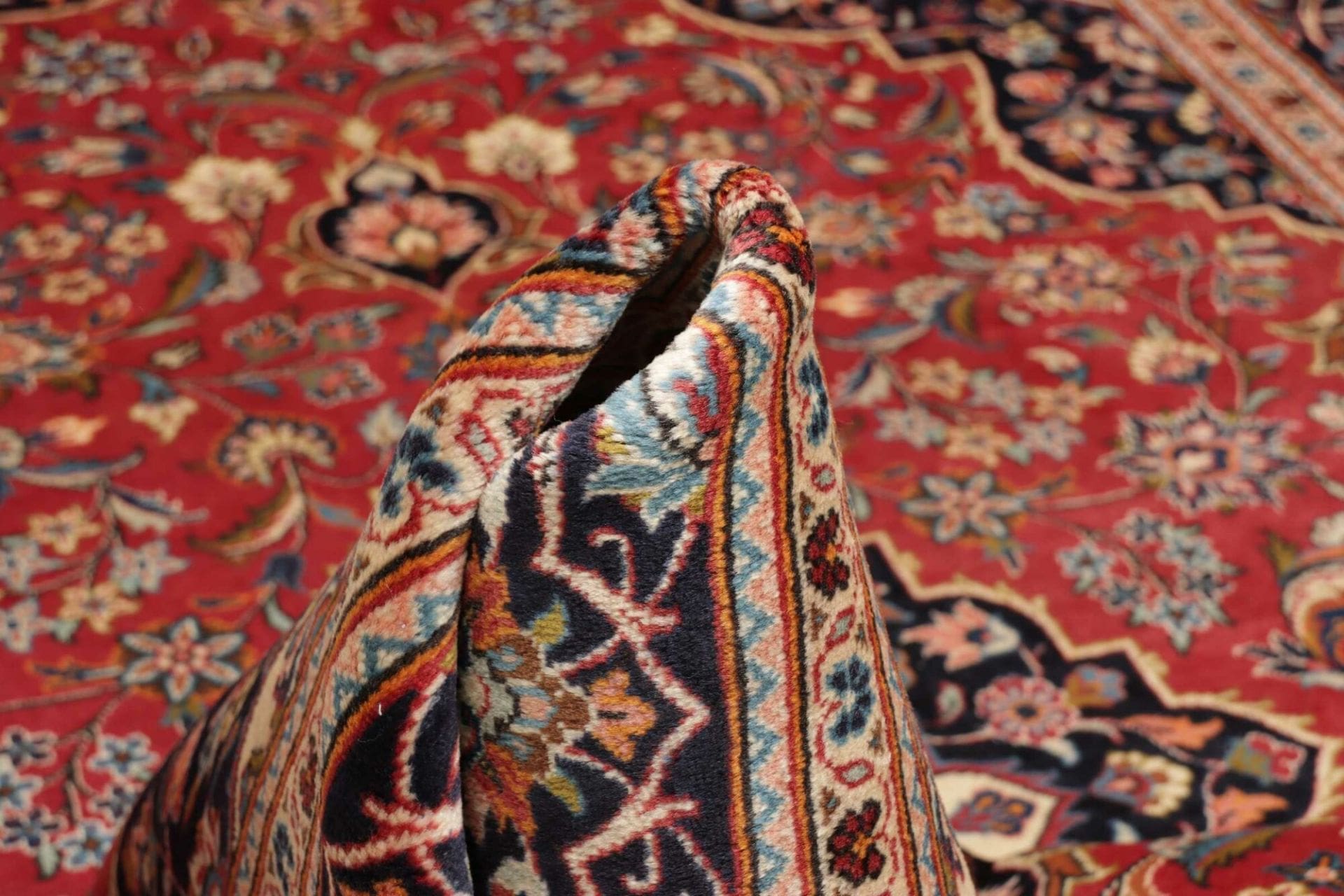 Kashan Perserteppich 200 × 305 cm aus Wolle, handgeknüpft