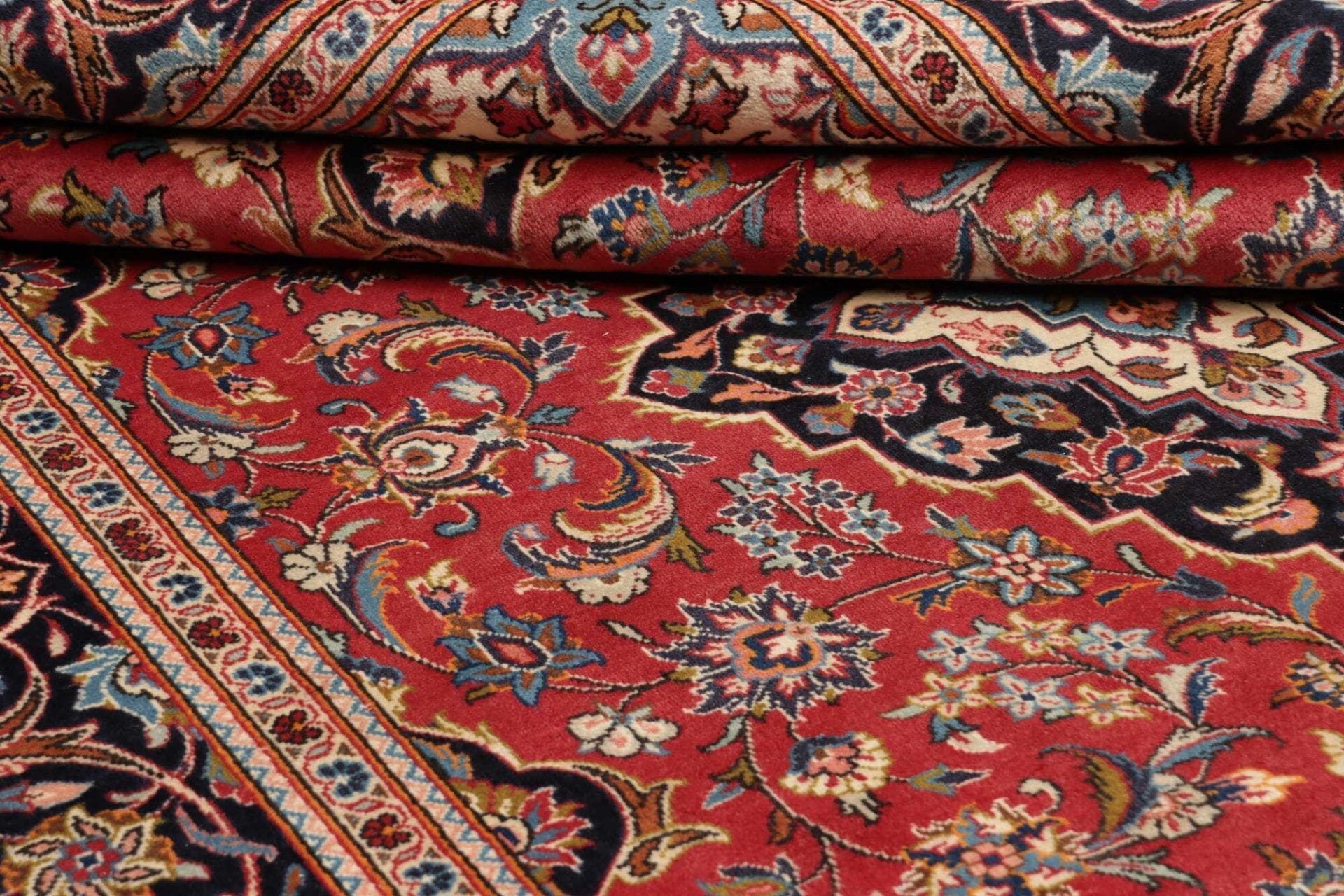Kashan Perserteppich 200 × 305 cm aus Wolle, handgeknüpft