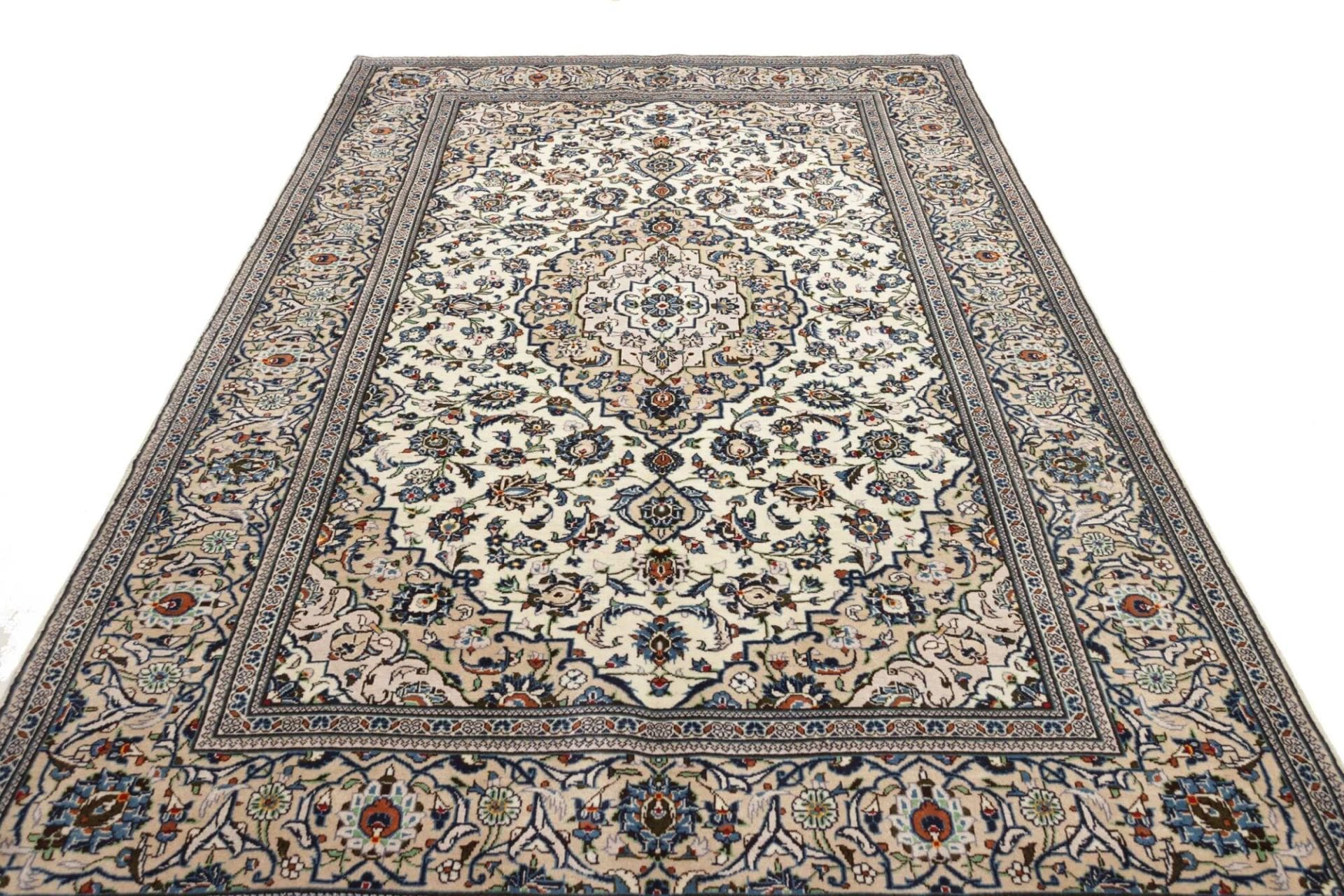 Kashan Perserteppich 199 × 312 cm aus Wolle, handgeknüpft