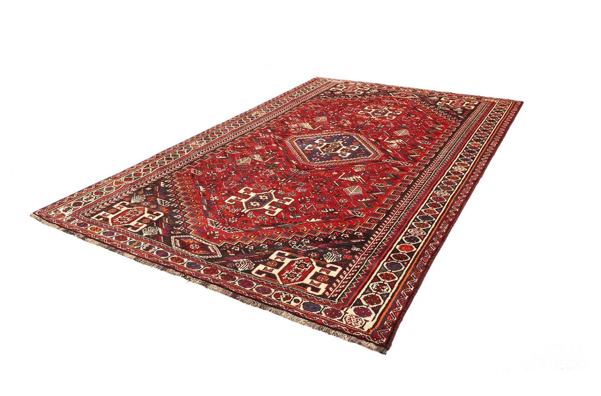 Handgeknüpfter Shiraz Perserteppich, 216 × 313 cm, Wolle