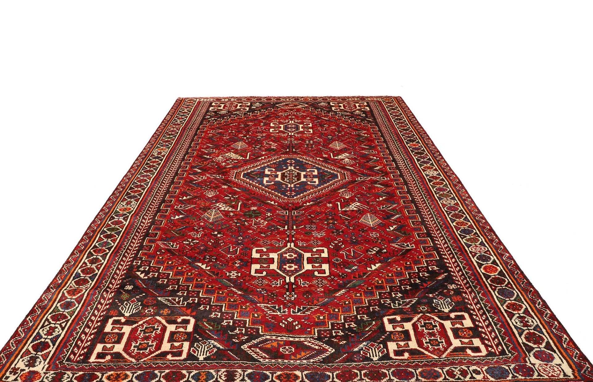 Handgeknüpfter Shiraz Perserteppich, 216 × 313 cm, Wolle