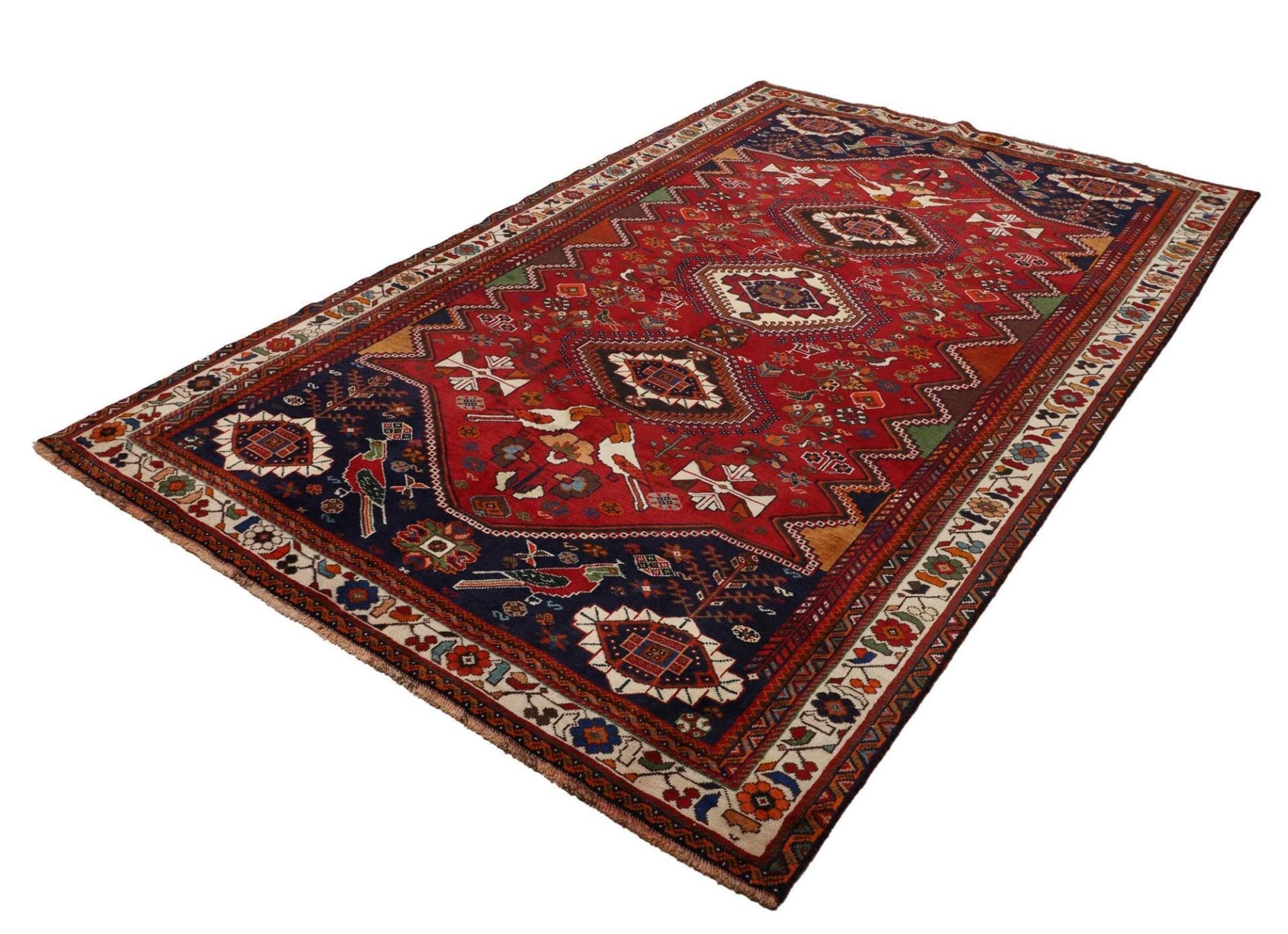 Handgeknüpfter Shiraz Perserteppich 185 × 279 cm