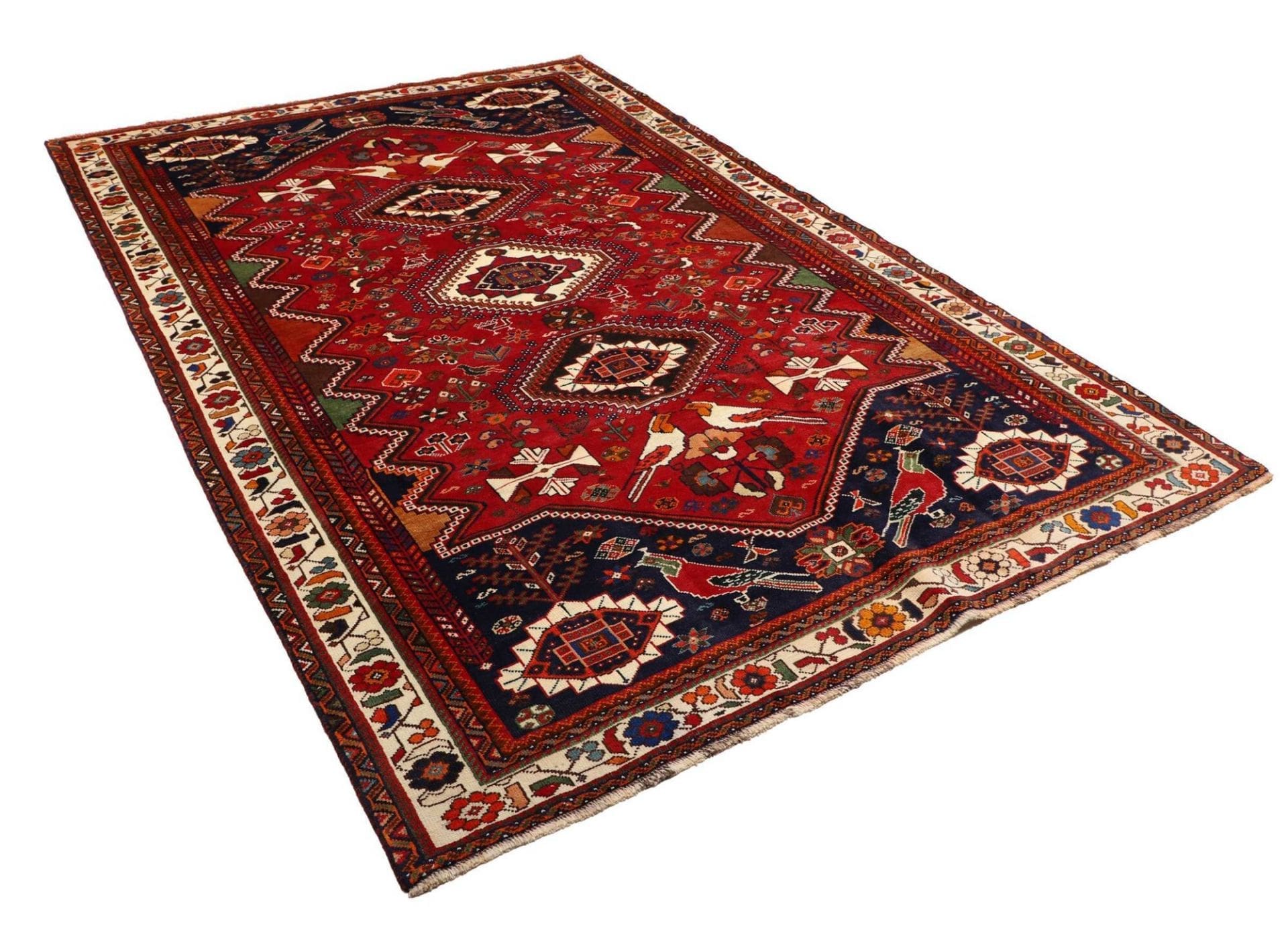 Handgeknüpfter Shiraz Perserteppich 185 × 279 cm
