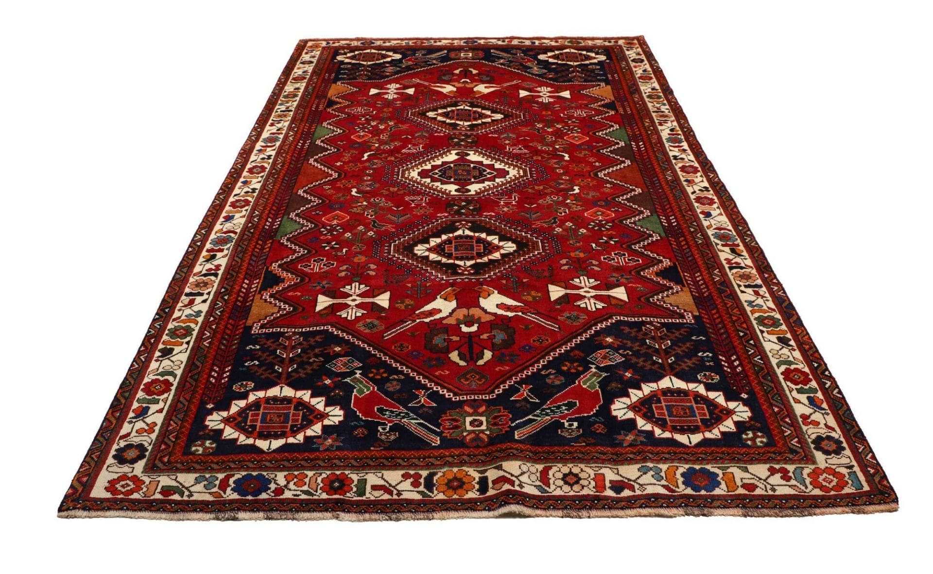 Handgeknüpfter Shiraz Perserteppich 185 × 279 cm