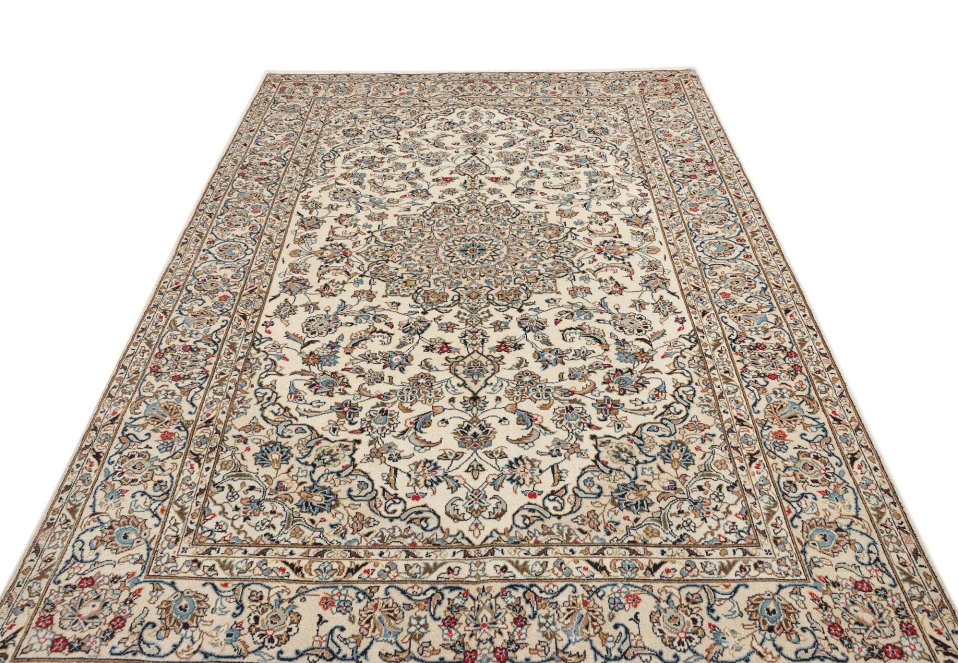 Kashan Perserteppich 196 × 298 cm aus Wolle, handgeknüpft