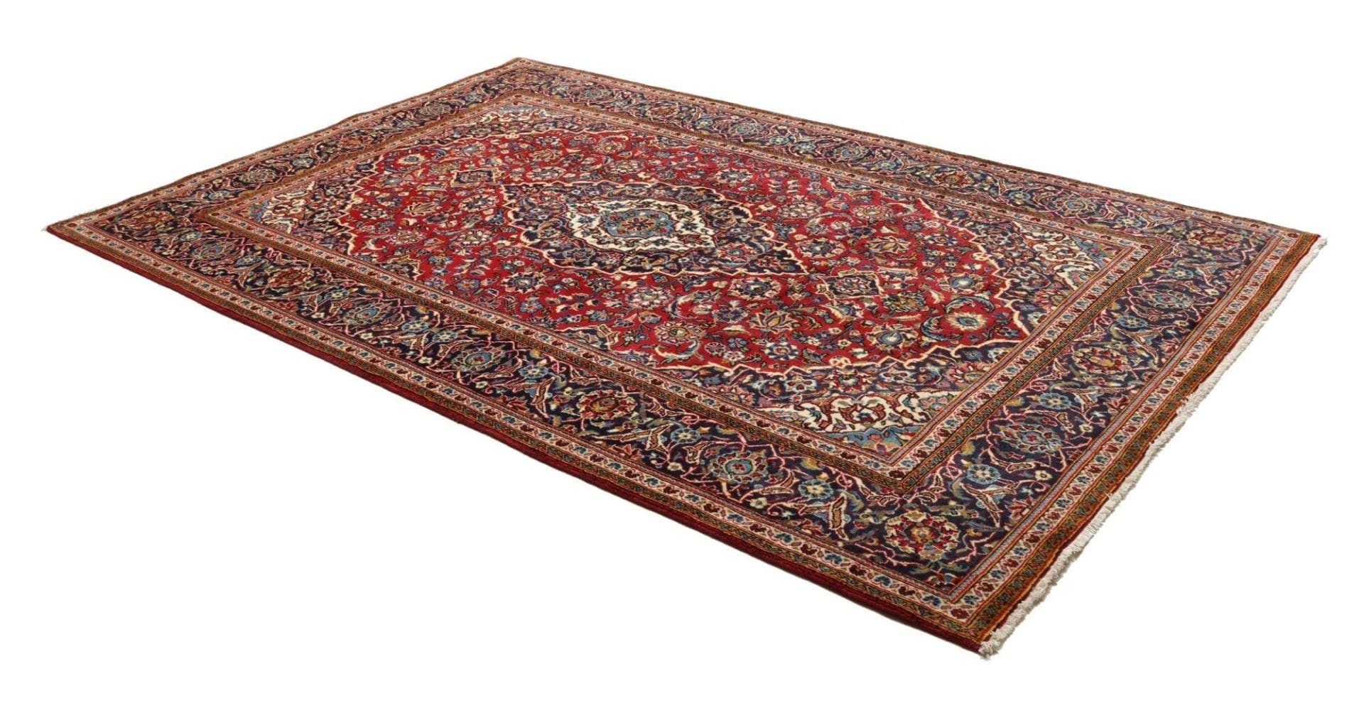 Handgeknüpfter Kashan Perserteppich, 198 × 303 cm, Wolle