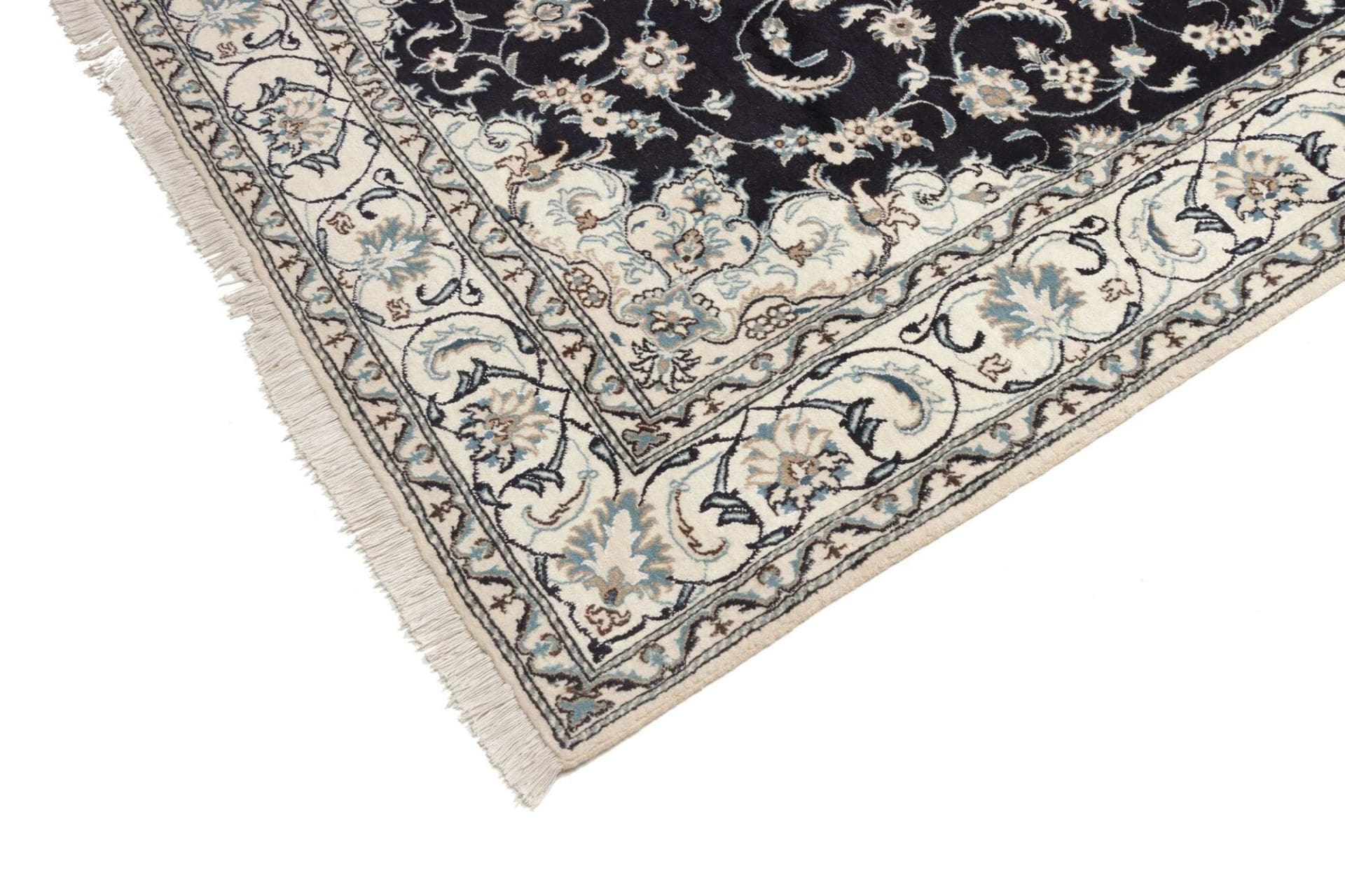 nain-teppich-199-x-302cm-florale-muster-handgeknupft-perserteppich-6 Handgeknüpfter Nain Perserteppich, 199 × 302 cm, Wolle