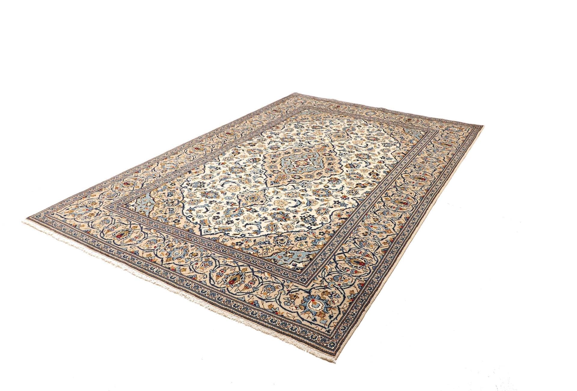 Handgeknüpfter Kashan Perserteppich, 196 × 295 cm, Wolle