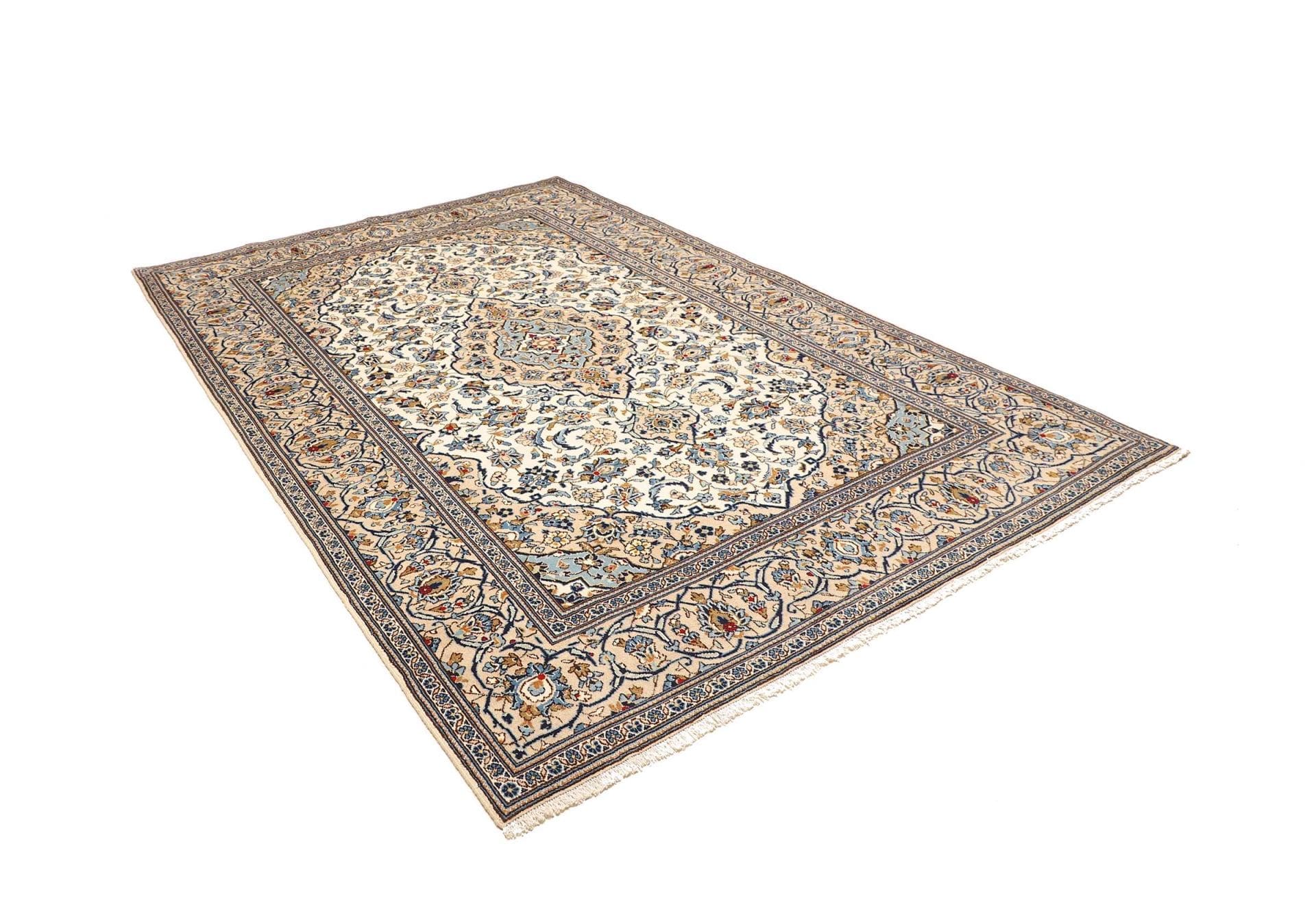 Handgeknüpfter Kashan Perserteppich, 196 × 295 cm, Wolle