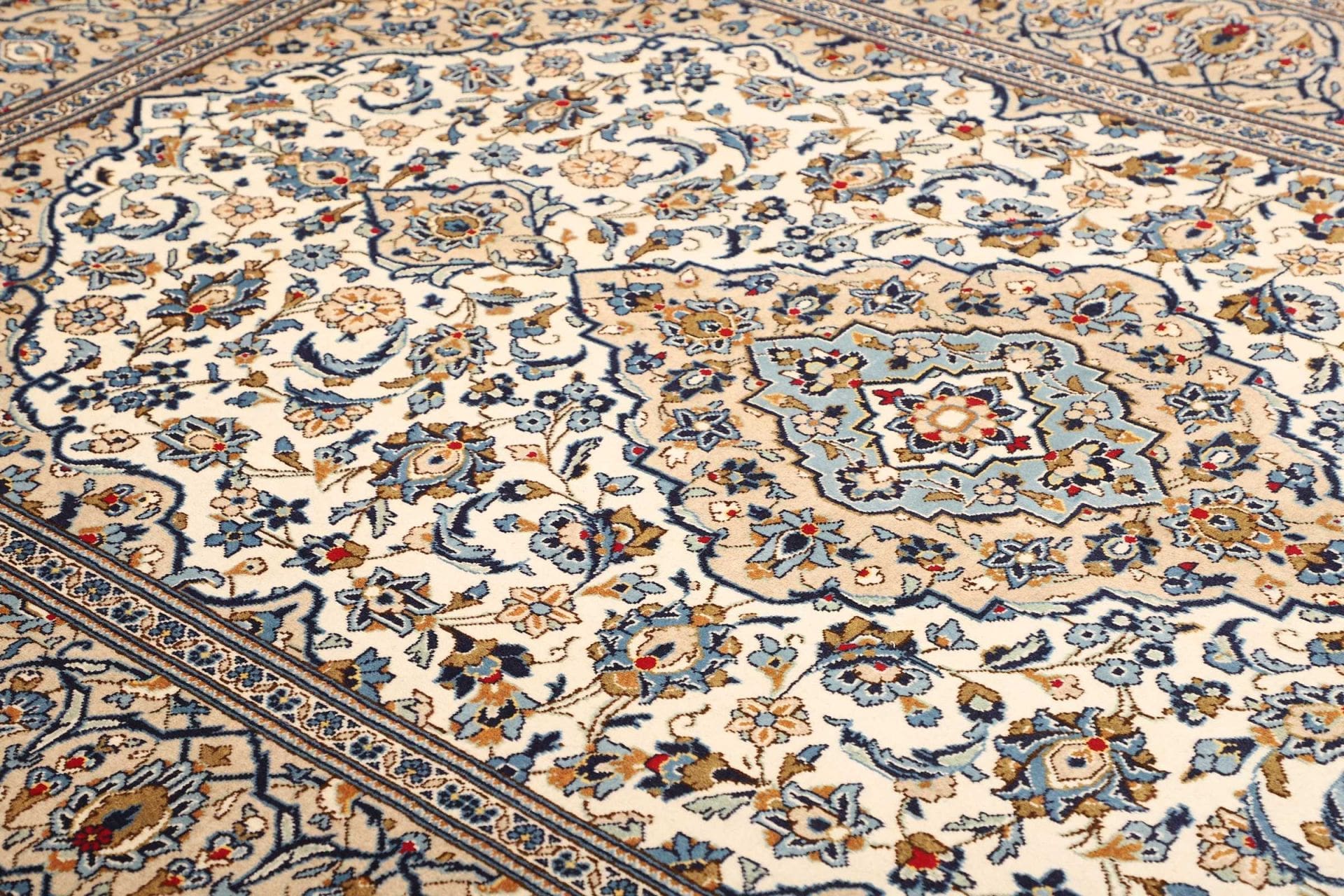 Handgeknüpfter Kashan Perserteppich, 196 × 295 cm, Wolle