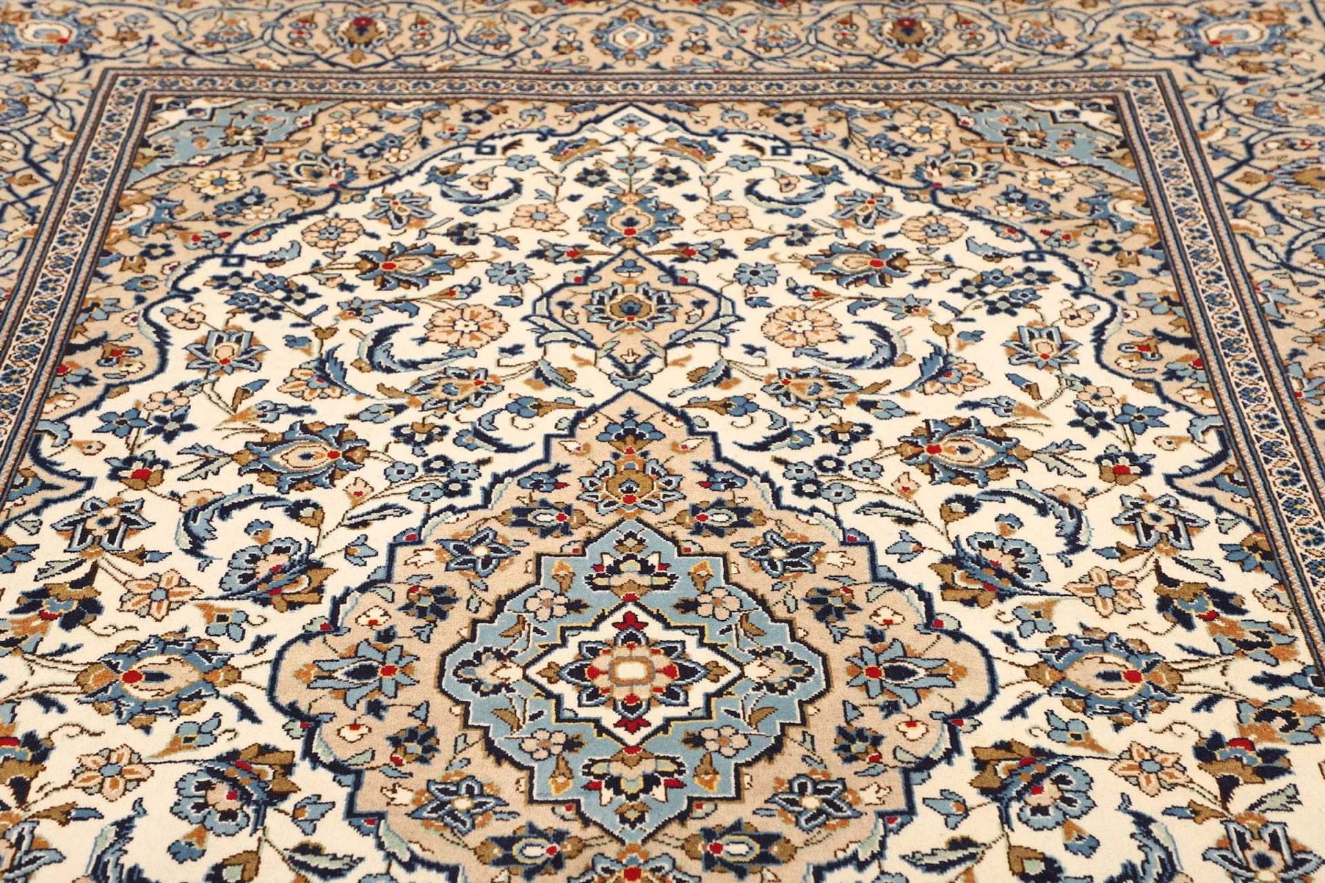 Handgeknüpfter Kashan Perserteppich, 196 × 295 cm, Wolle