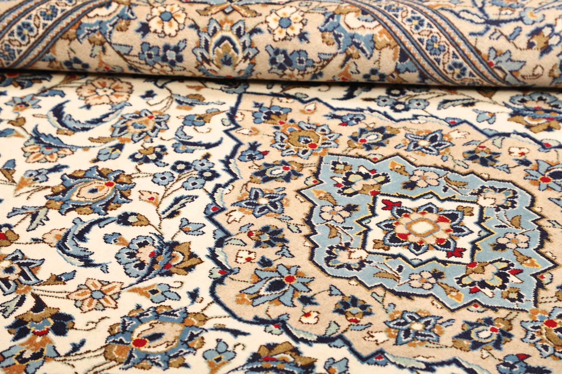 Handgeknüpfter Kashan Perserteppich, 196 × 295 cm, Wolle
