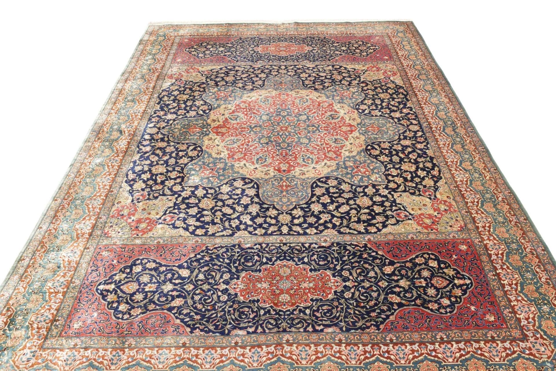 Ghom Perserteppich aus Iran, 198 × 298 cm