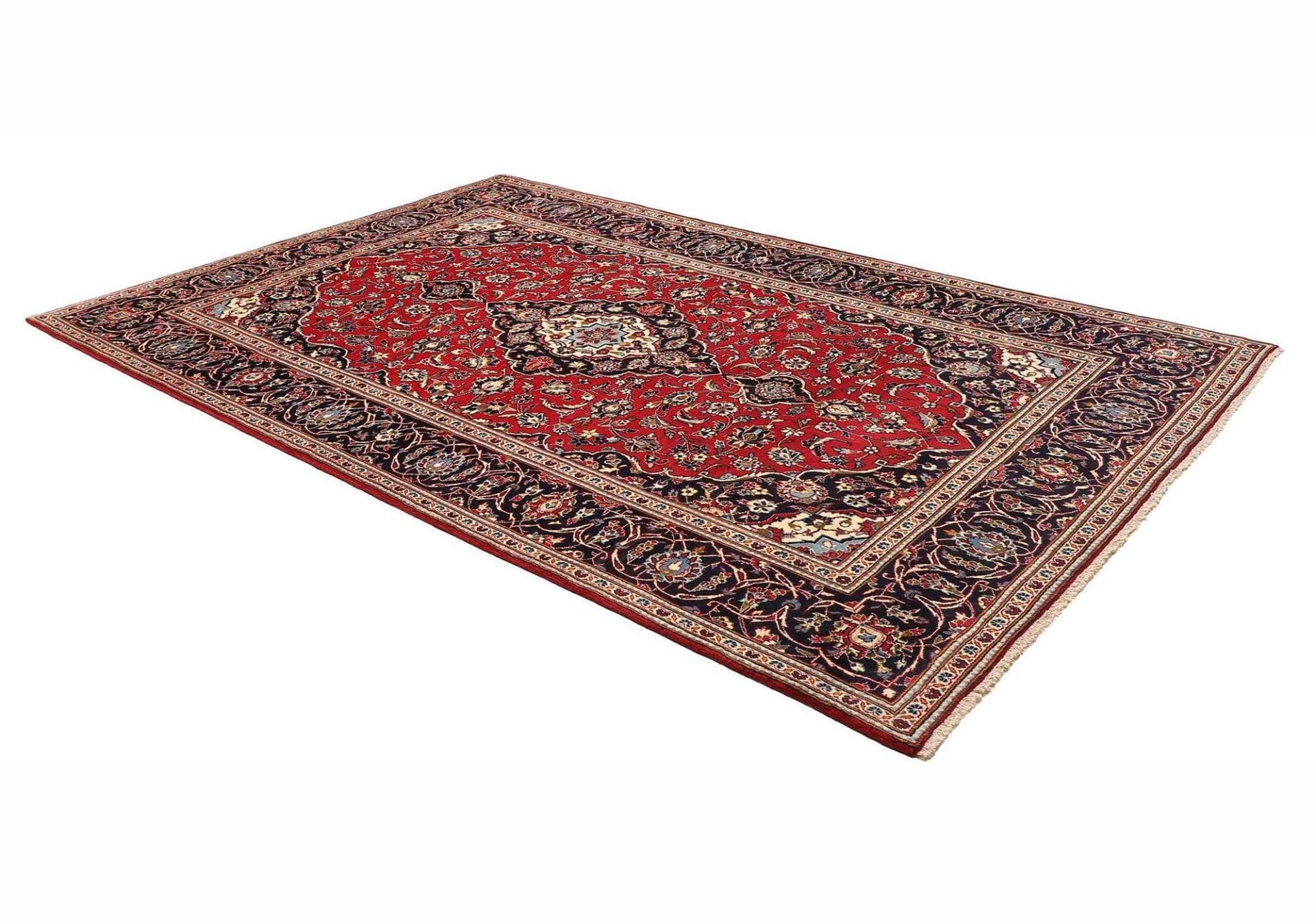 Kashan Perserteppich 195 × 295 cm aus Wolle, handgeknüpft