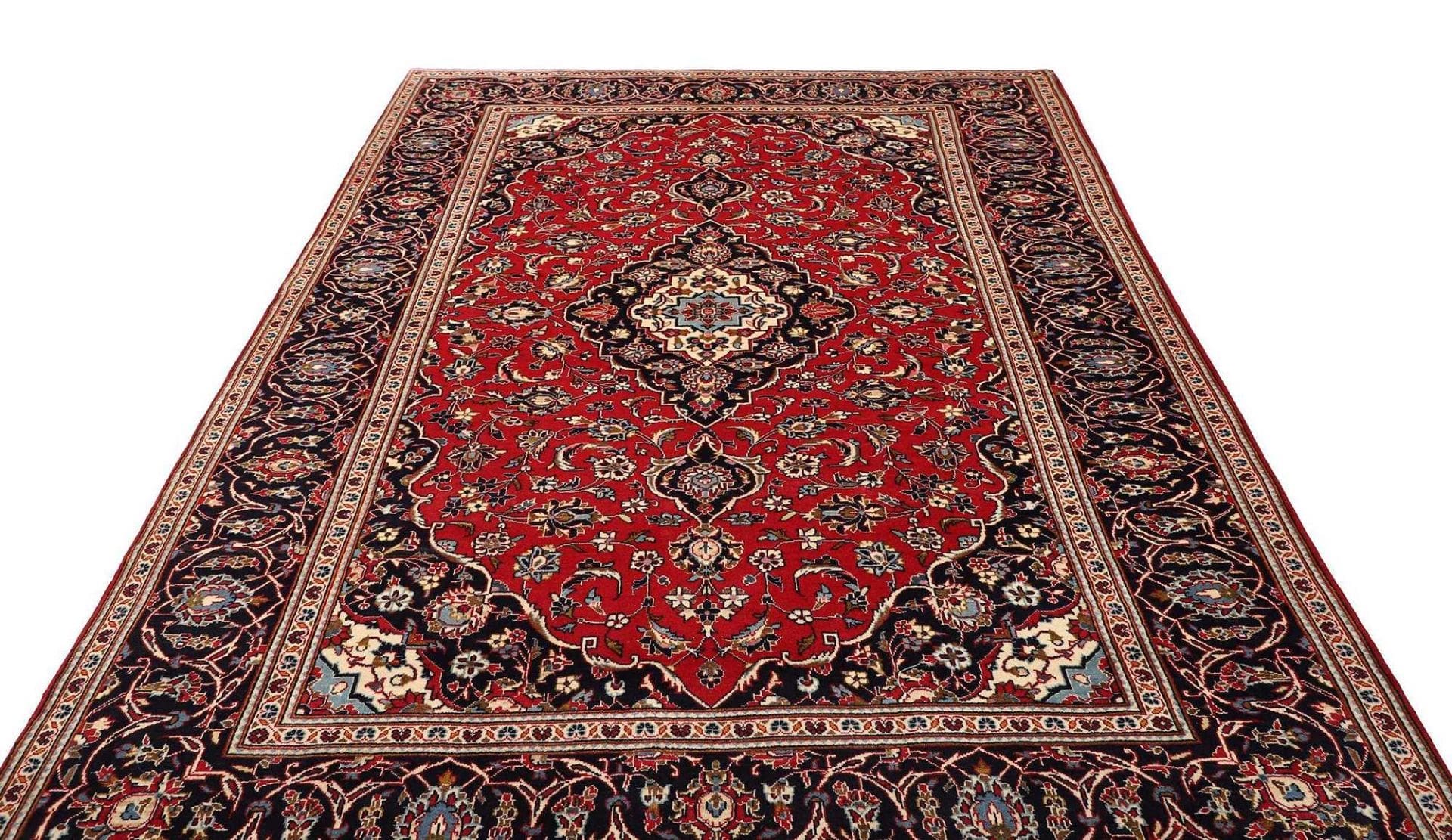 Kashan Perserteppich 195 × 295 cm aus Wolle, handgeknüpft