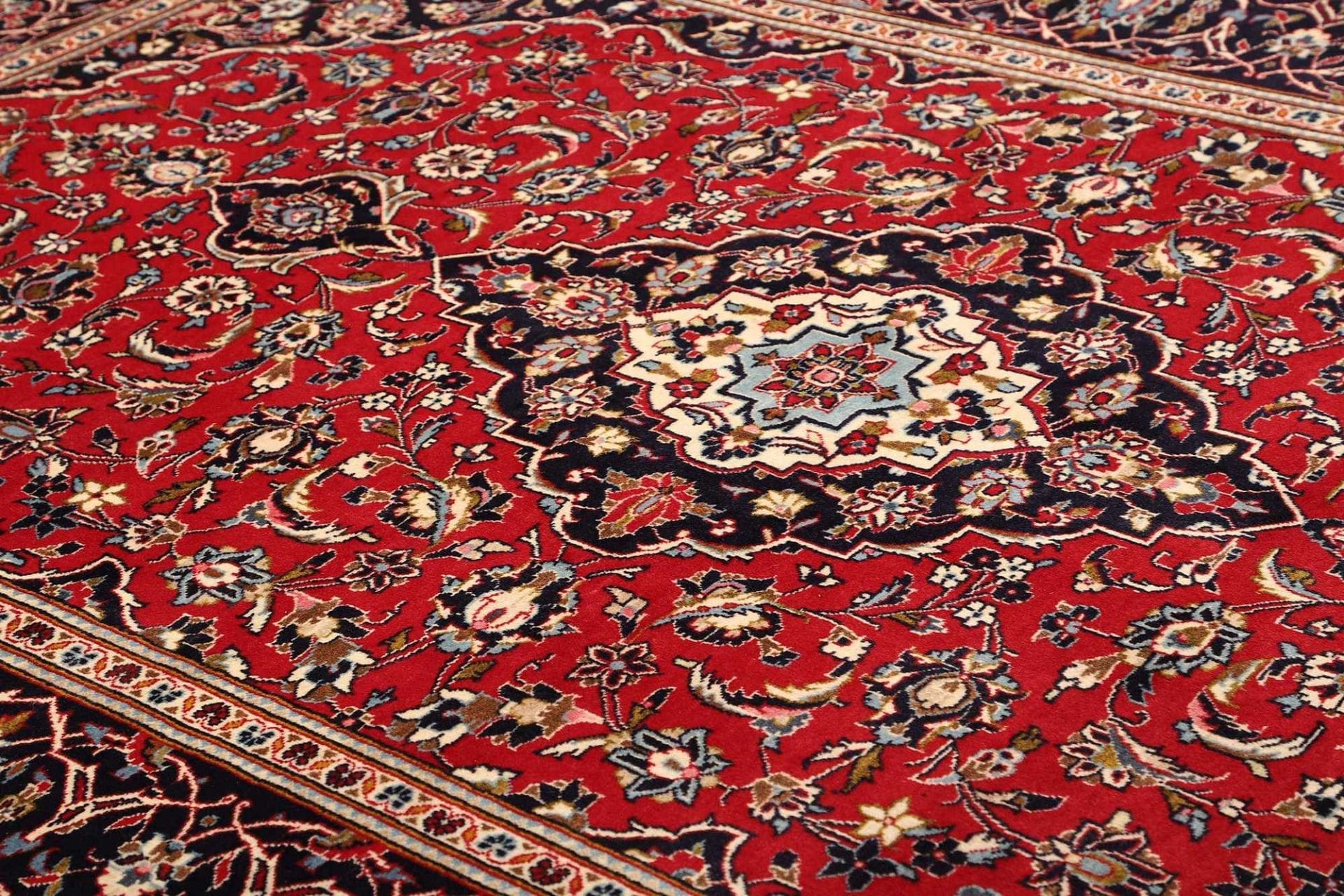 Kashan Perserteppich 195 × 295 cm aus Wolle, handgeknüpft
