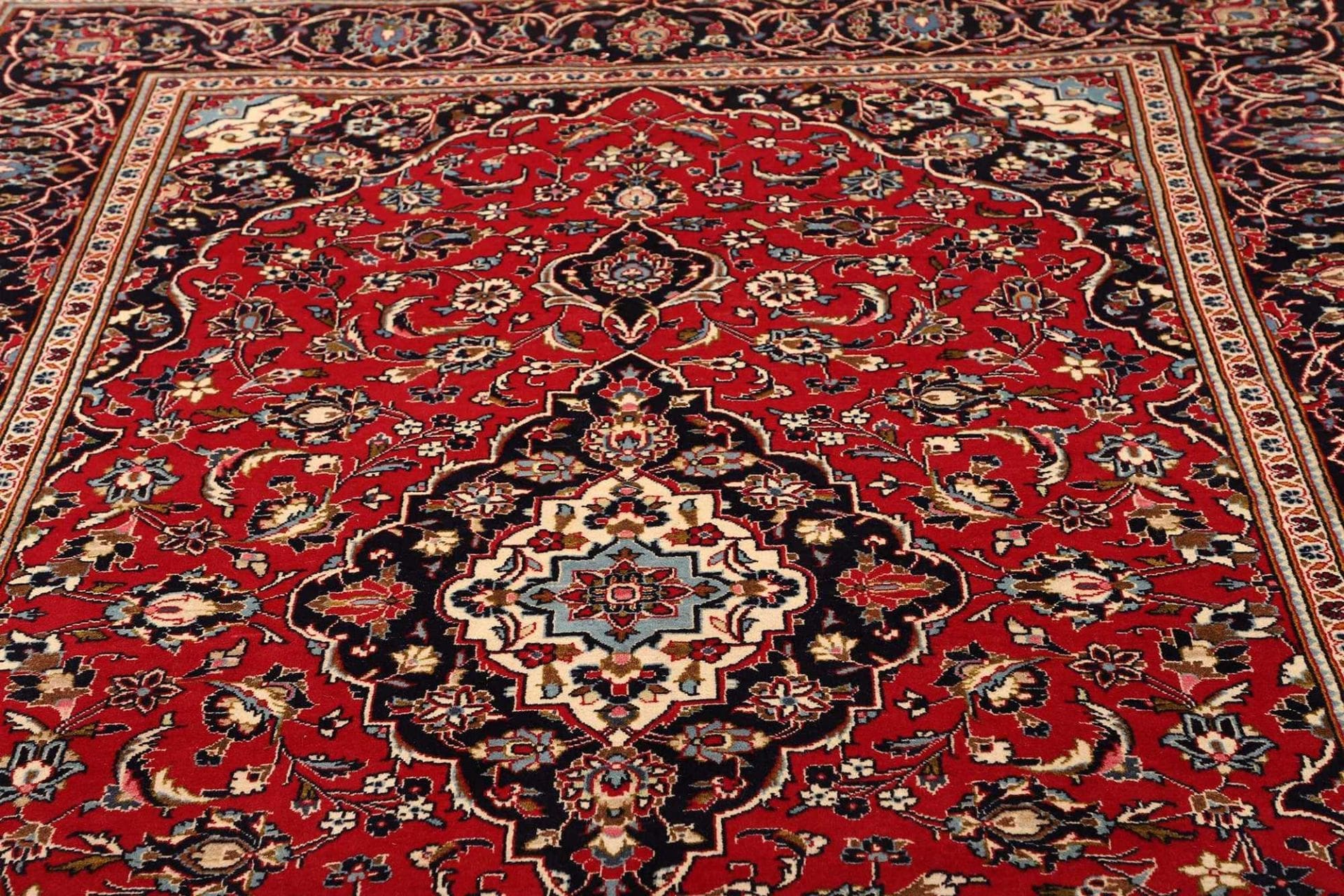 Kashan Perserteppich 195 × 295 cm aus Wolle, handgeknüpft