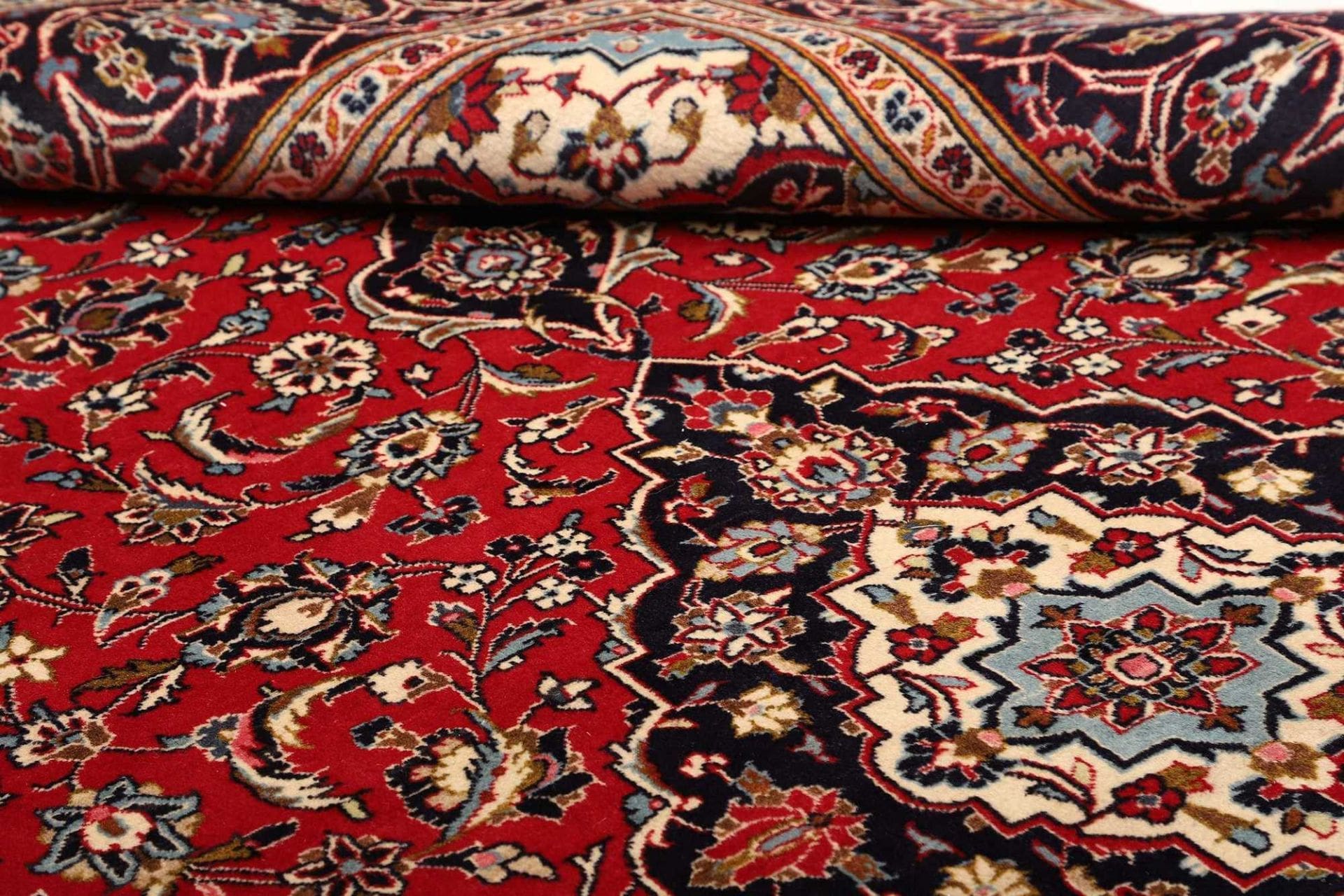 Kashan Perserteppich 195 × 295 cm aus Wolle, handgeknüpft