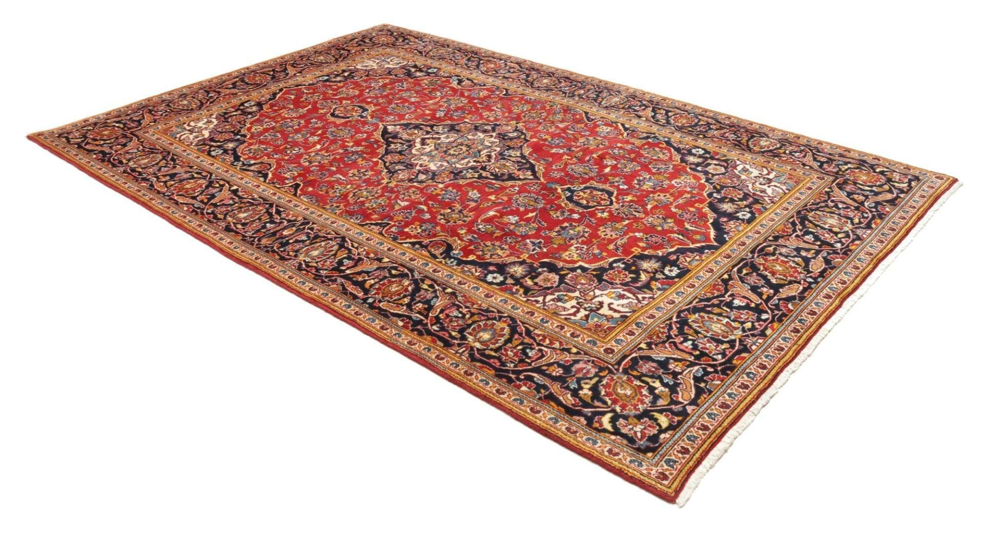 Handgeknüpfter Kashan Perserteppich, 200 × 300 cm, Wolle